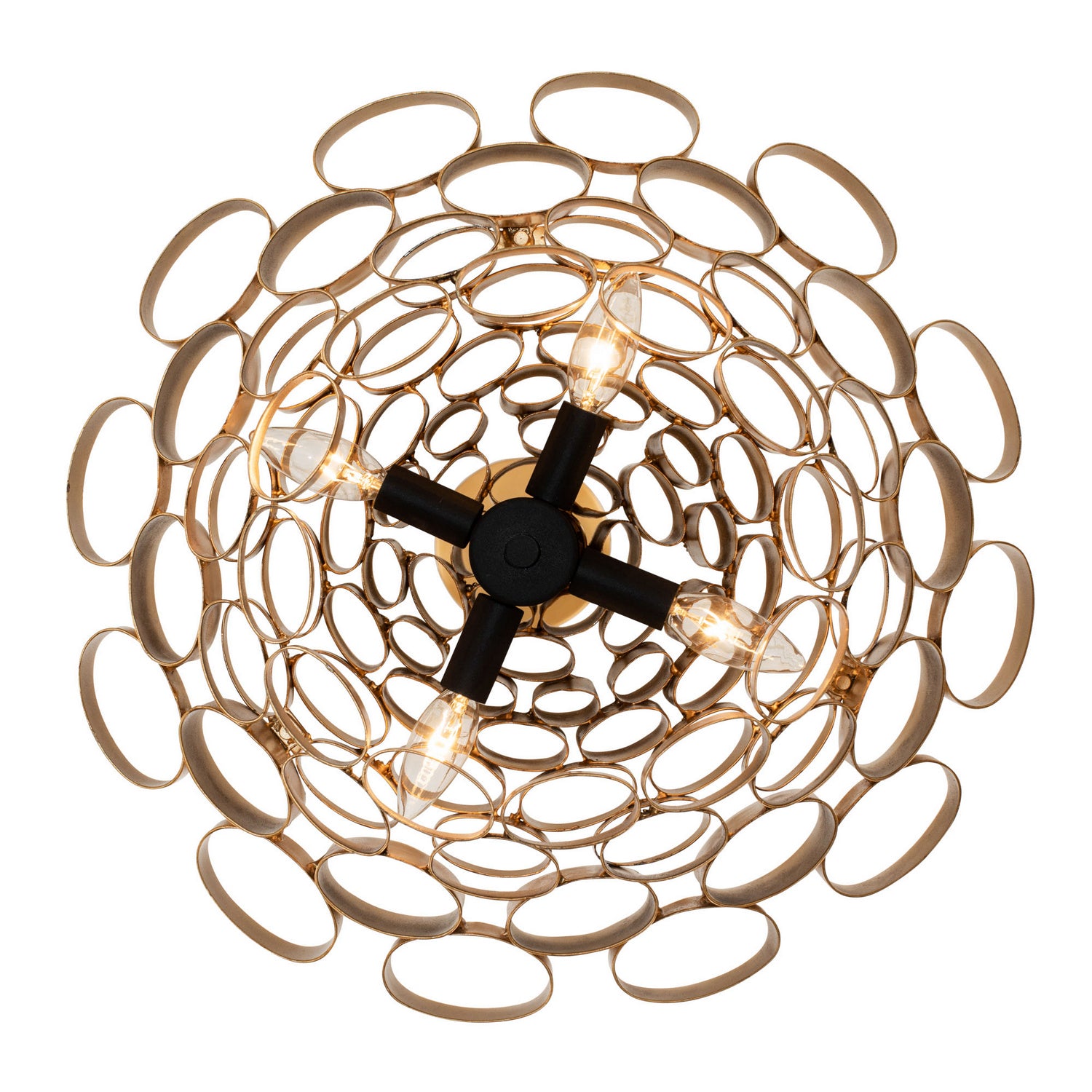 Varaluz - 369P04AGCB - Four Light Pendant - Totally Tubular - Antique Gold/Carbon Black