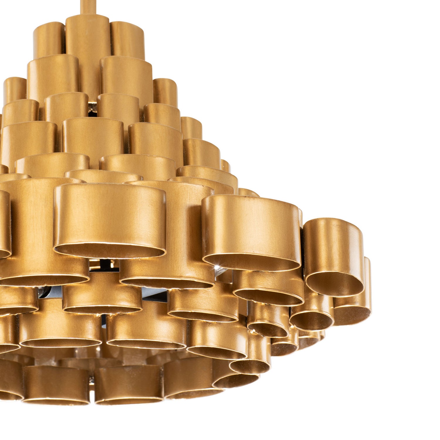 Varaluz - 369P04AGCB - Four Light Pendant - Totally Tubular - Antique Gold/Carbon Black