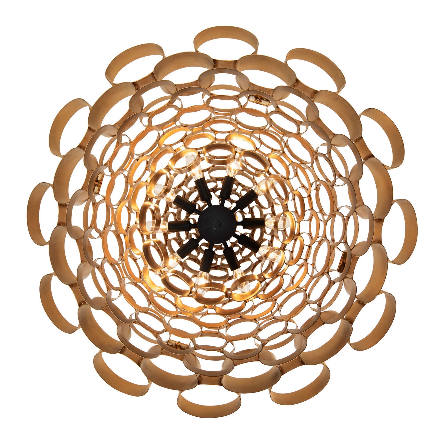 Varaluz - 369P10AGCB - Ten Light Pendant - Totally Tubular - Antique Gold/Carbon Black