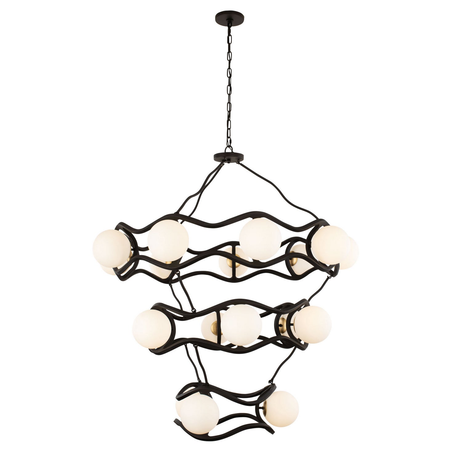 Varaluz - 374C18CBFG - 18 Light Chandelier - Black Betty - Carbon/French Gold