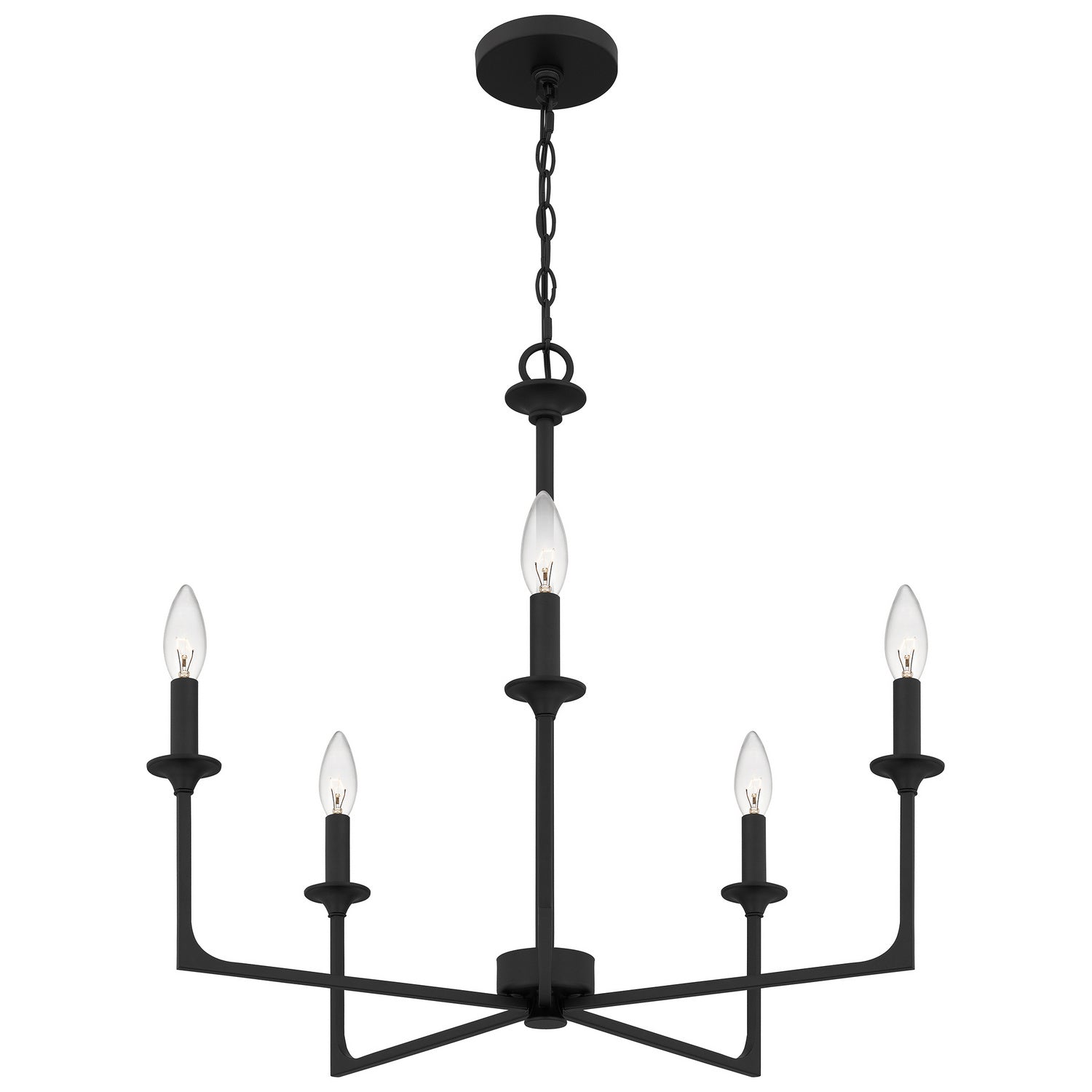 Quoizel - PRC5026MBK - Five Light Chandelier - Prescott - Matte Black