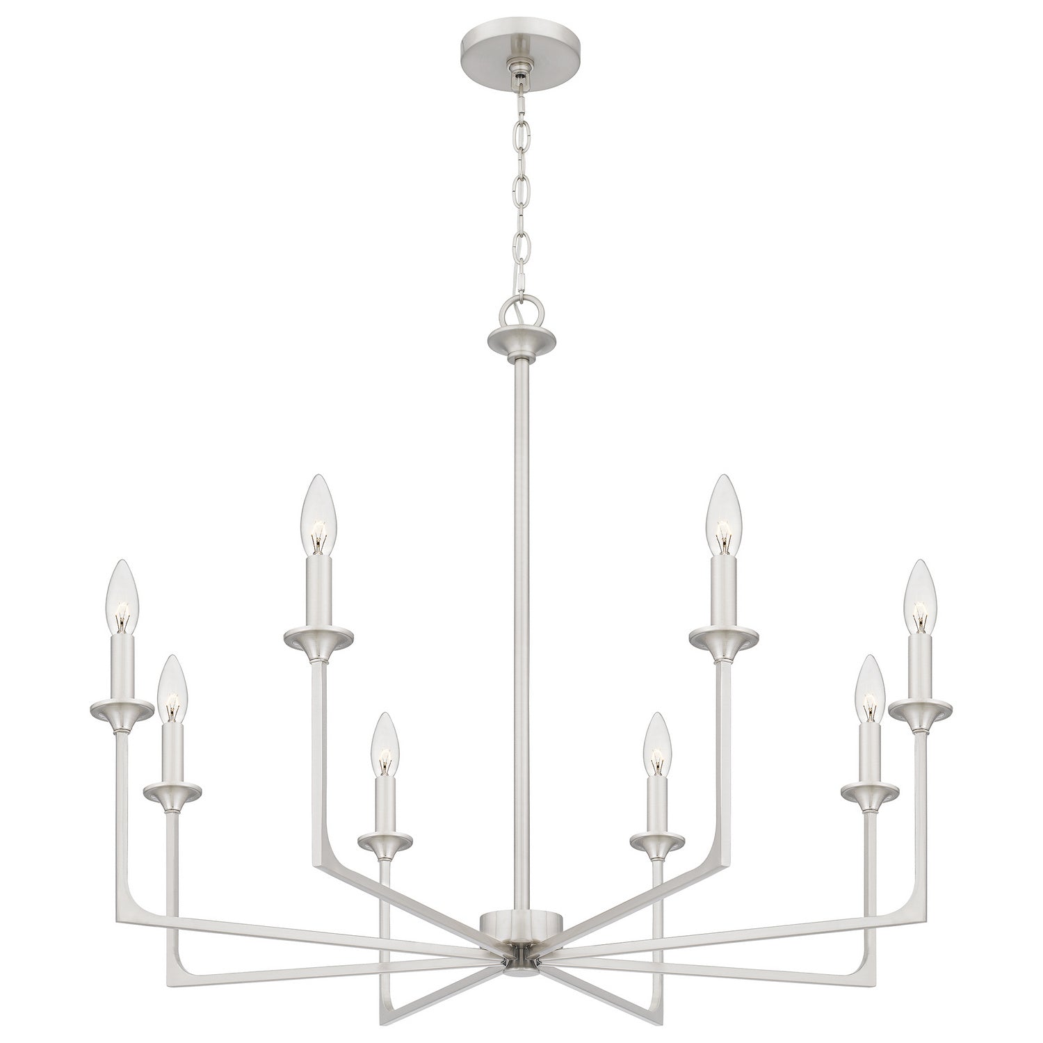 Quoizel - PRC5032BN - Eight Light Chandelier - Prescott - Brushed Nickel