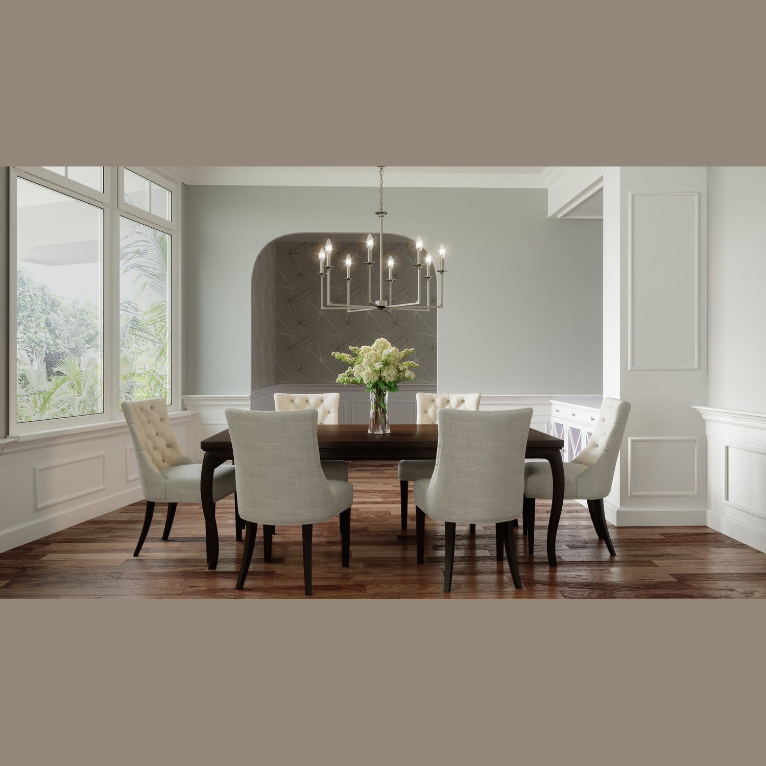 Quoizel - PRC5032BN - Eight Light Chandelier - Prescott - Brushed Nickel