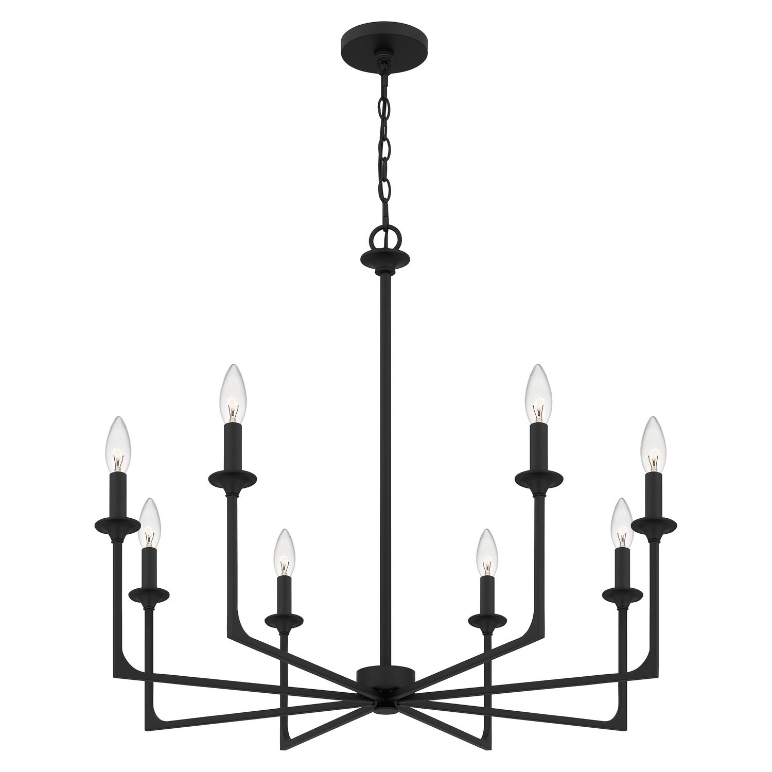 Quoizel - PRC5032MBK - Eight Light Chandelier - Prescott - Matte Black