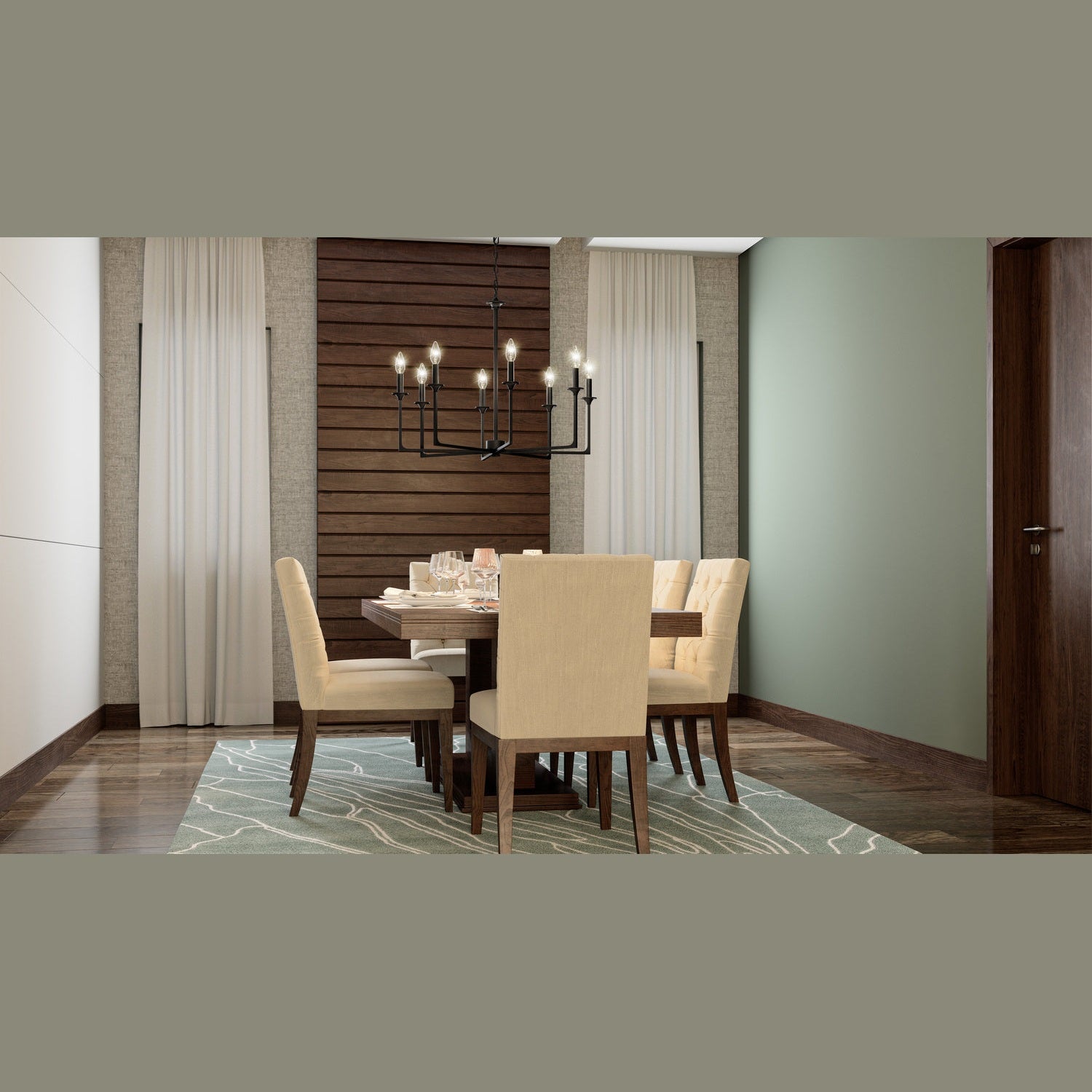 Quoizel - PRC5032MBK - Eight Light Chandelier - Prescott - Matte Black