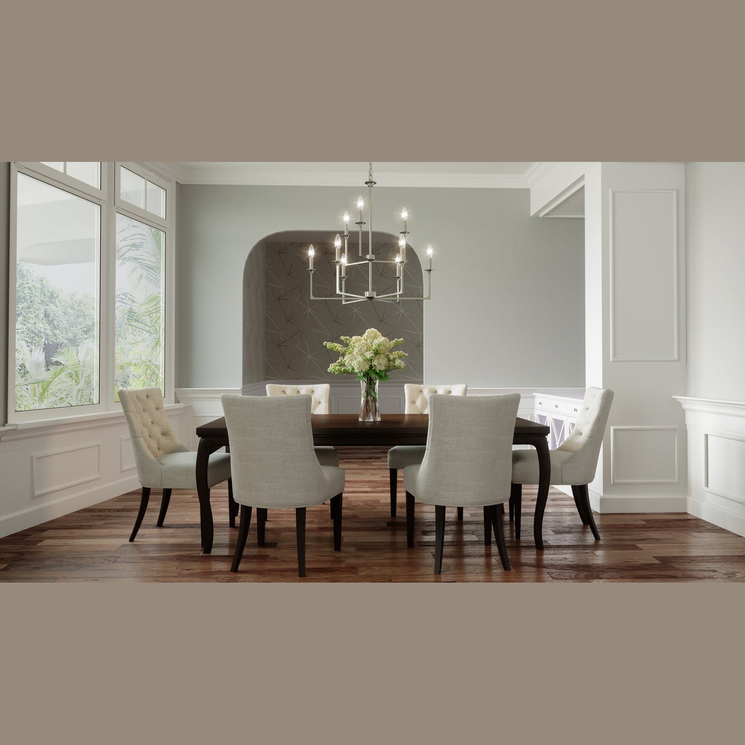Quoizel - PRC5232BN - Nine Light Chandelier - Prescott - Brushed Nickel