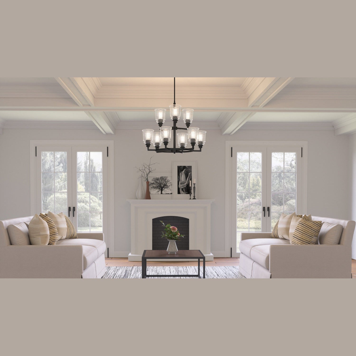 Quoizel - PRC5232MBK - Nine Light Chandelier - Prescott - Matte Black