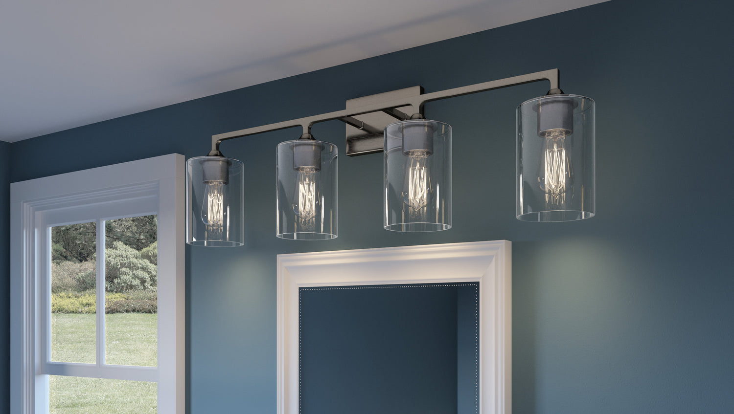 Quoizel - PRC8633BN - Four Light Bath - Prescott - Brushed Nickel
