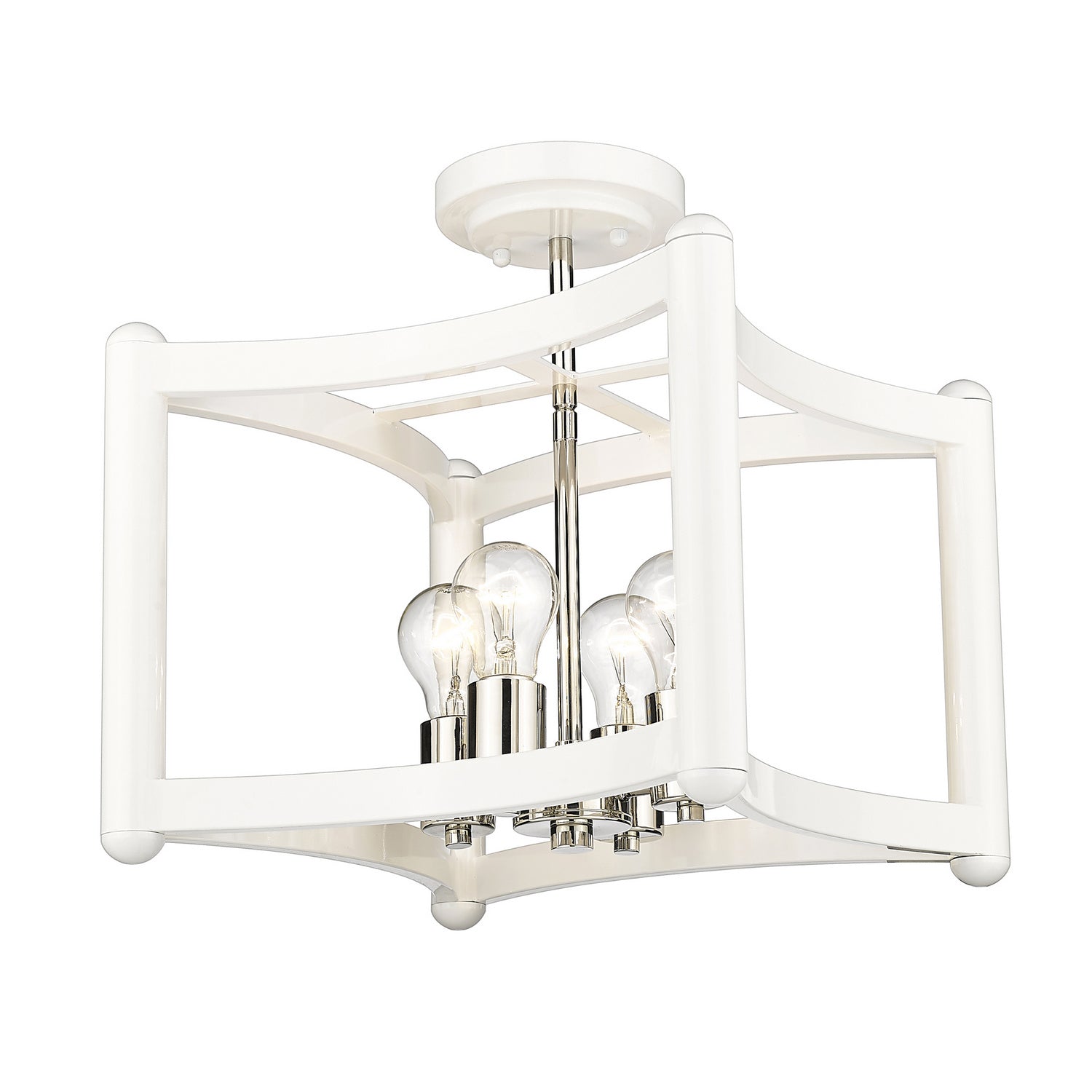 Acclaim Lighting - IN20040WH - Four Light Pendant - Coyle - White with Polished Nickel Cluster
