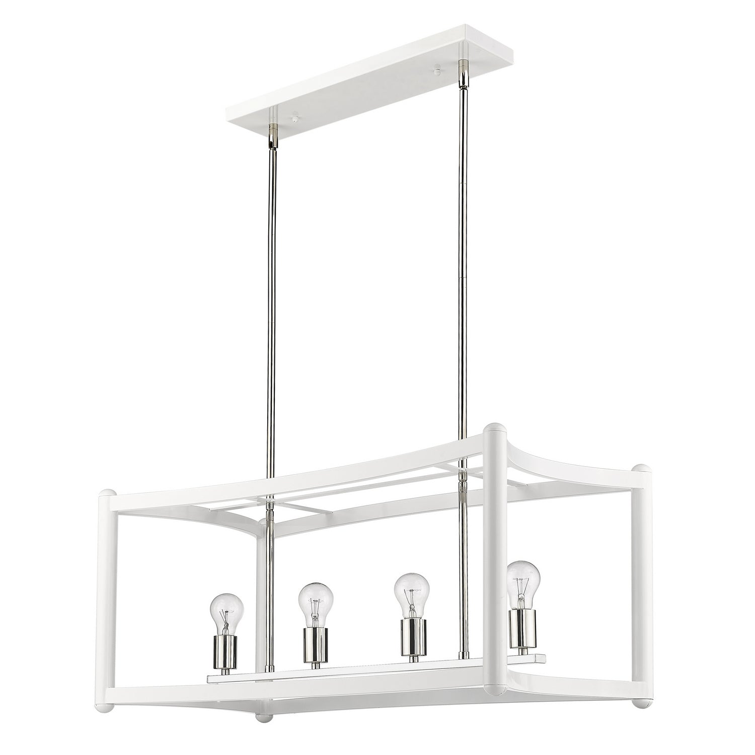Acclaim Lighting - IN20042WH - Eight Light Linear Pendant - Coyle - White with Polished Nickel Cluster