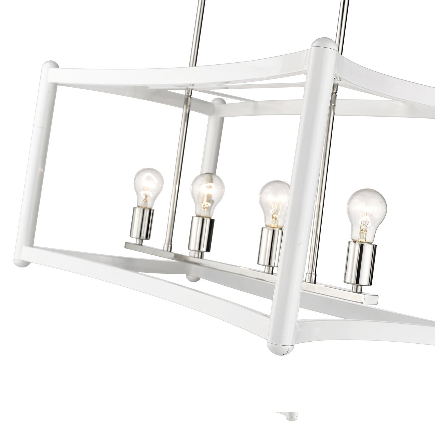 Acclaim Lighting - IN20042WH - Eight Light Linear Pendant - Coyle - White with Polished Nickel Cluster