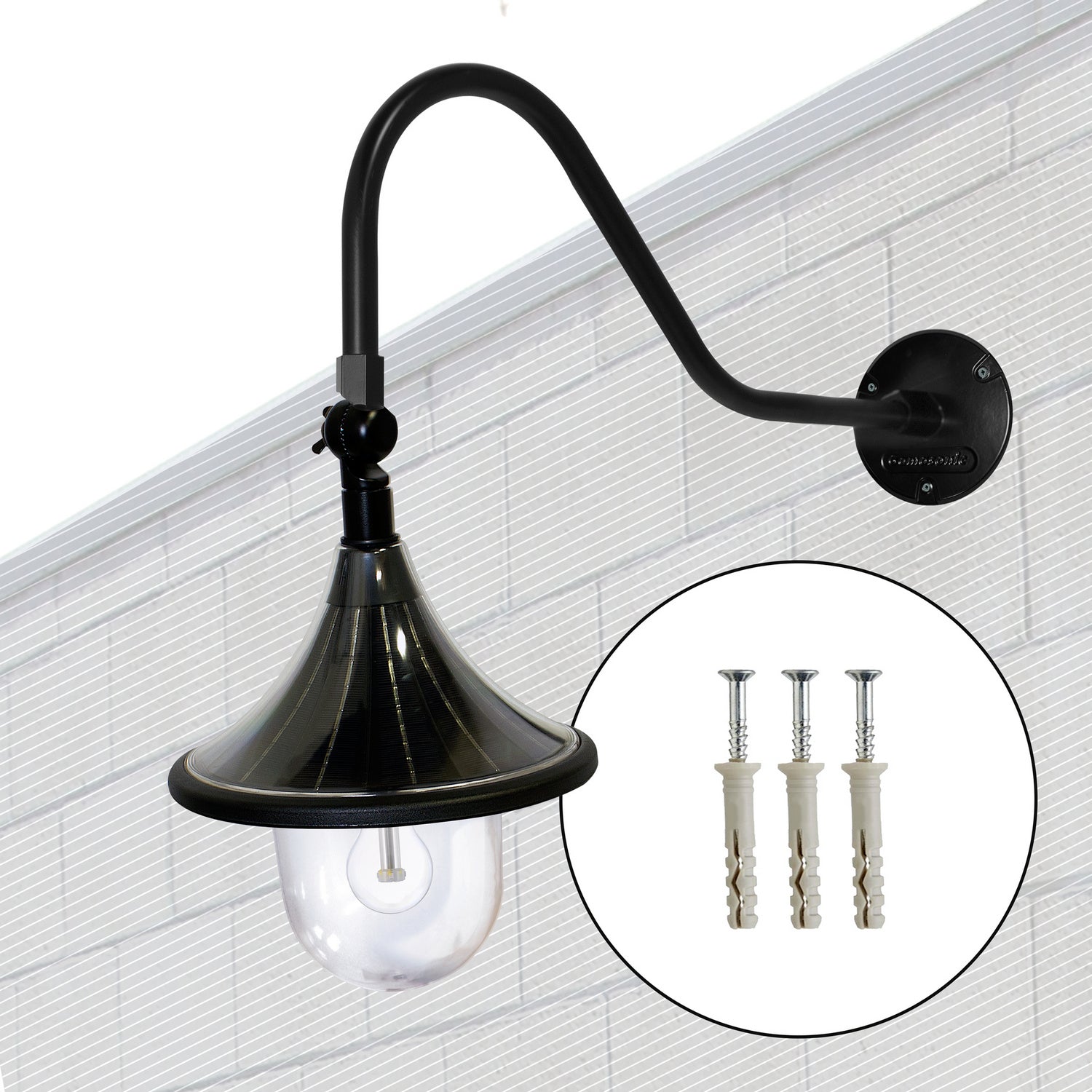 Gama Sonic - 119B50044 - One Light Gooseneck Mount - Black