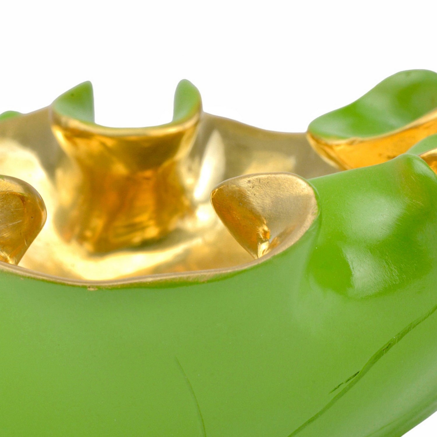 Currey and Company - 1200-0621 - Bowl - Wrapped Lotus Collection - Green/Polished Gold
