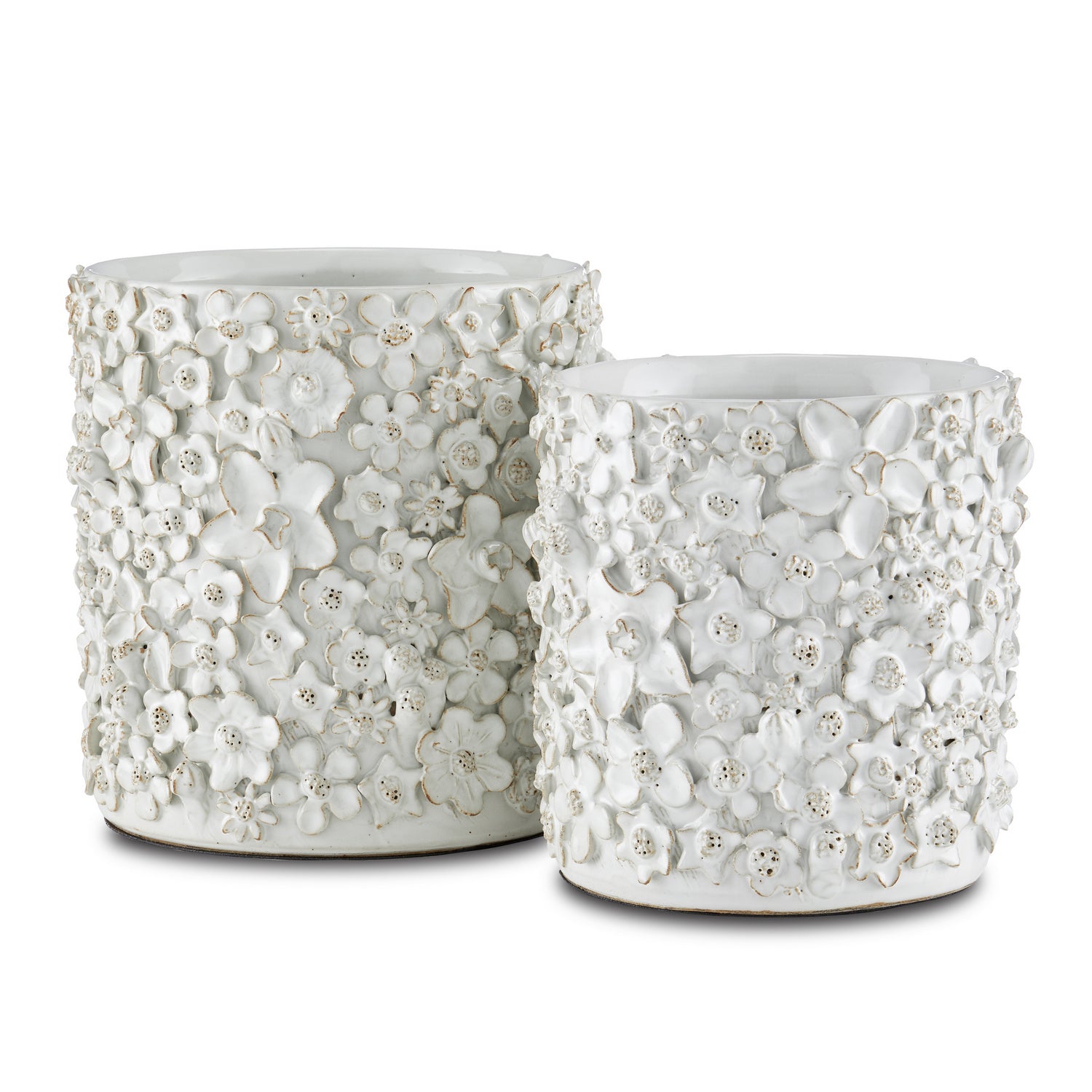Currey and Company - 1200-0627 - Cachepot - Jessamine Collection - White