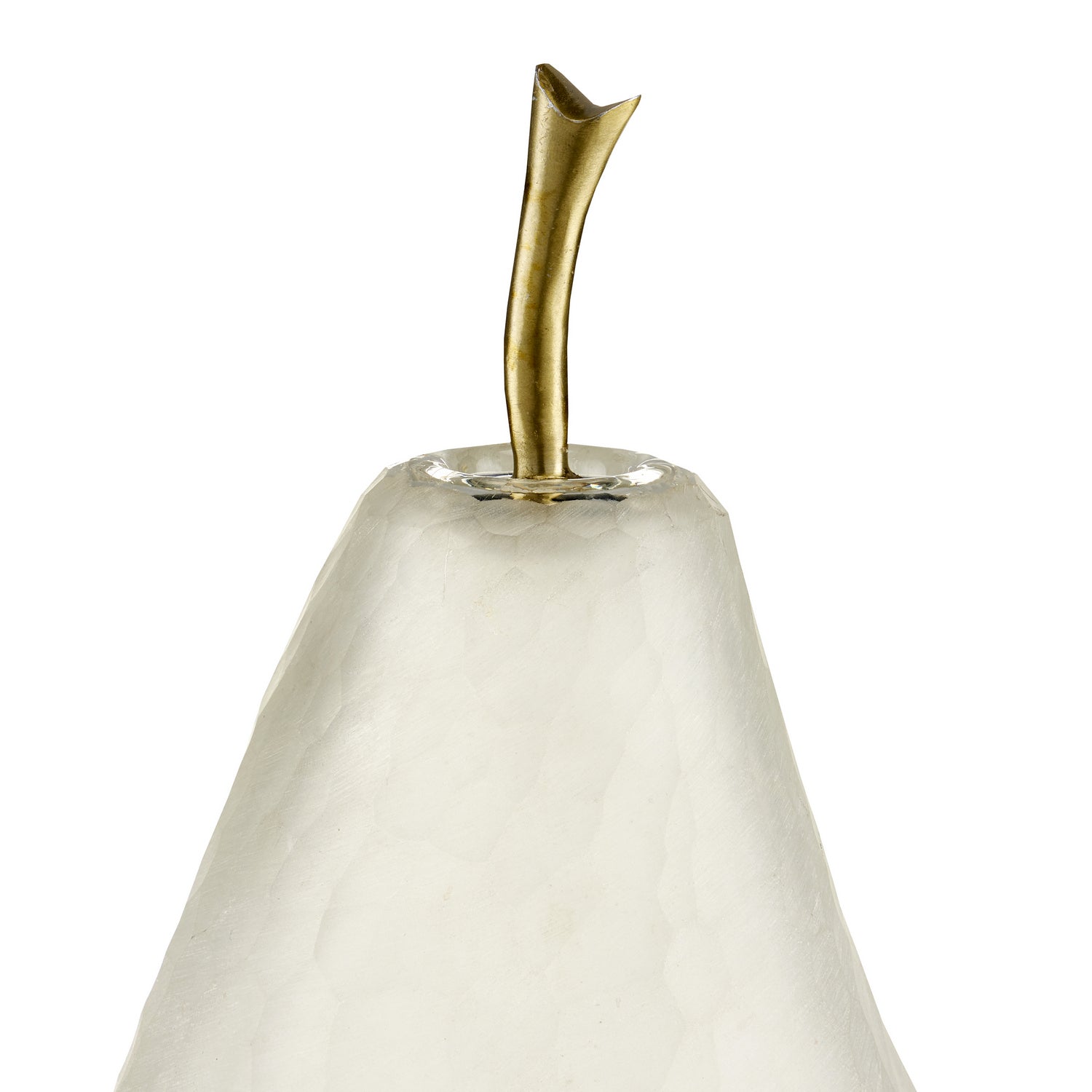 Currey and Company - 1200-0641 - Pear Set of 2 - Glass Pear Set of 2 - Matte Frost/Brass