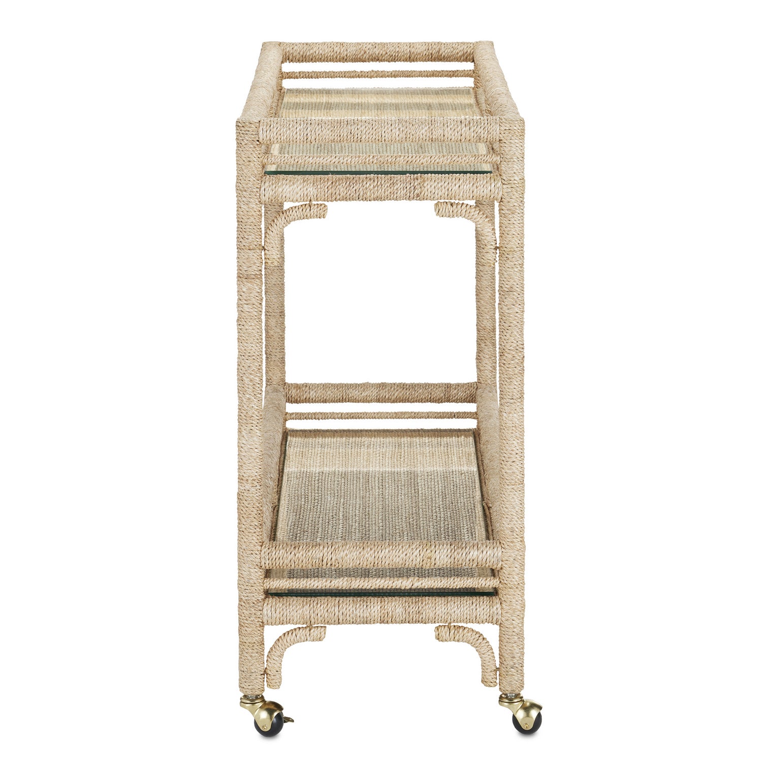 Currey and Company - 3000-0218 - Bar Cart - Olisa Collection - Natural Rope