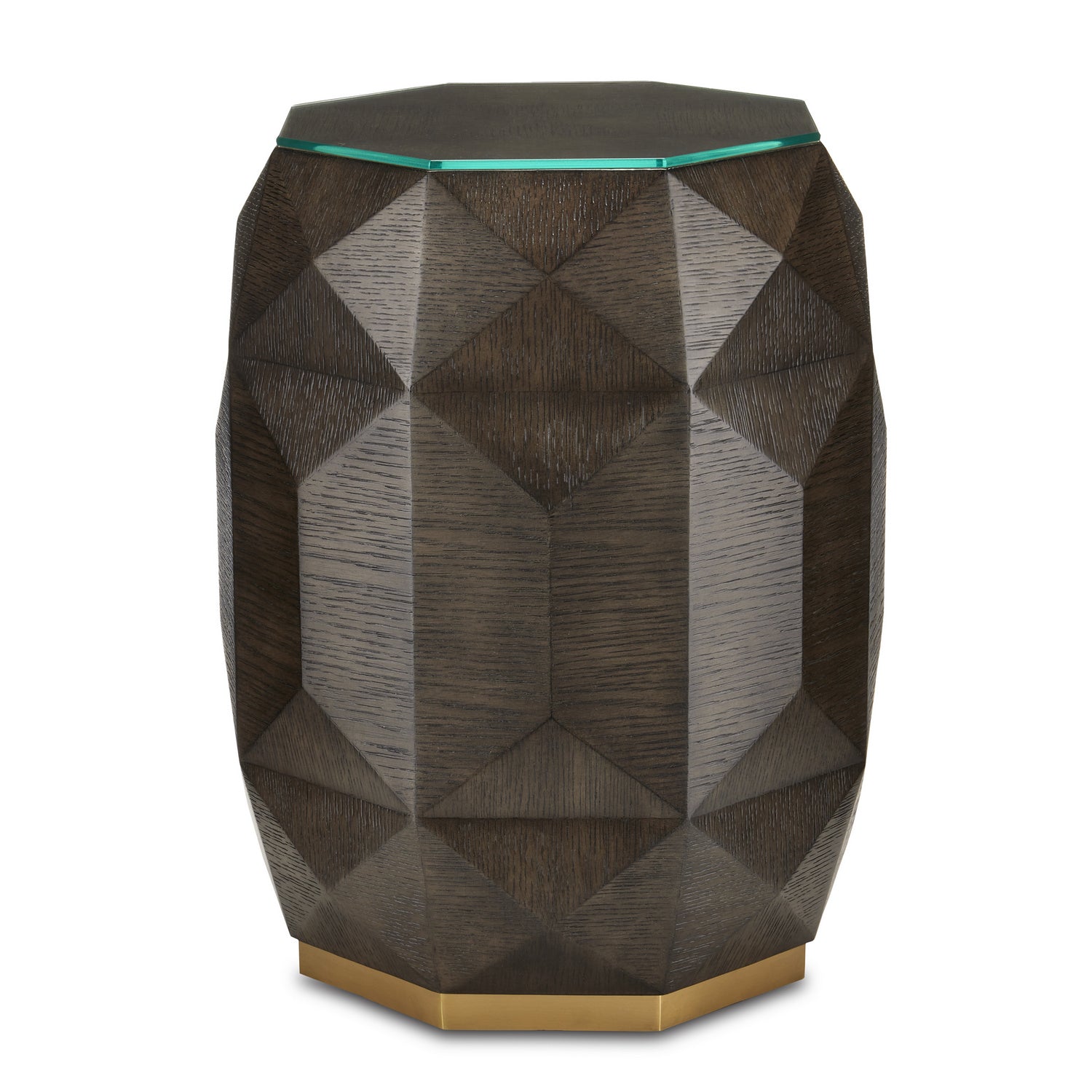 Currey and Company - 3000-0224 - Accent Table - Kendall Collection - Dove Gray/Polished Brass