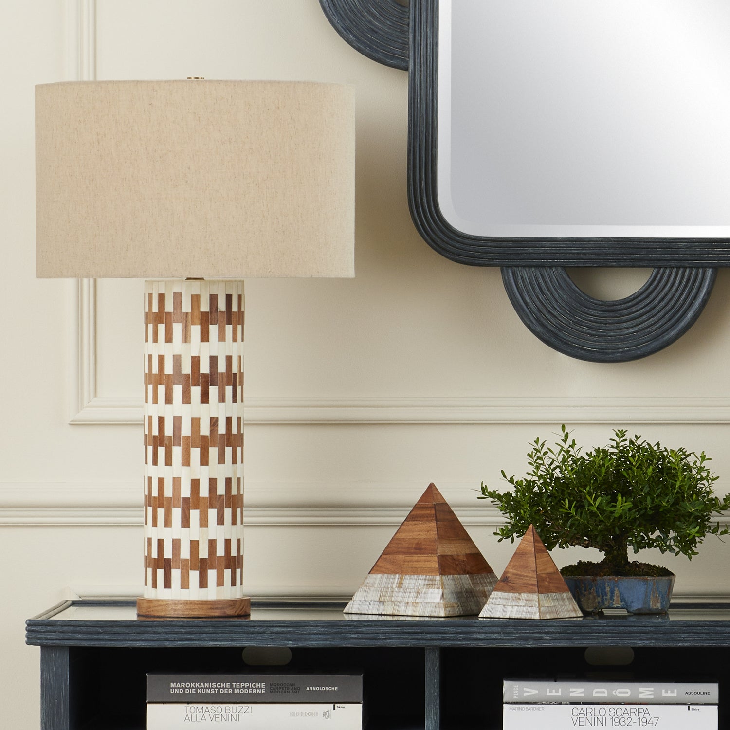 Currey and Company - 6000-0824 - One Light Table Lamp - Tia Collection - White/Natural/Antique Brass