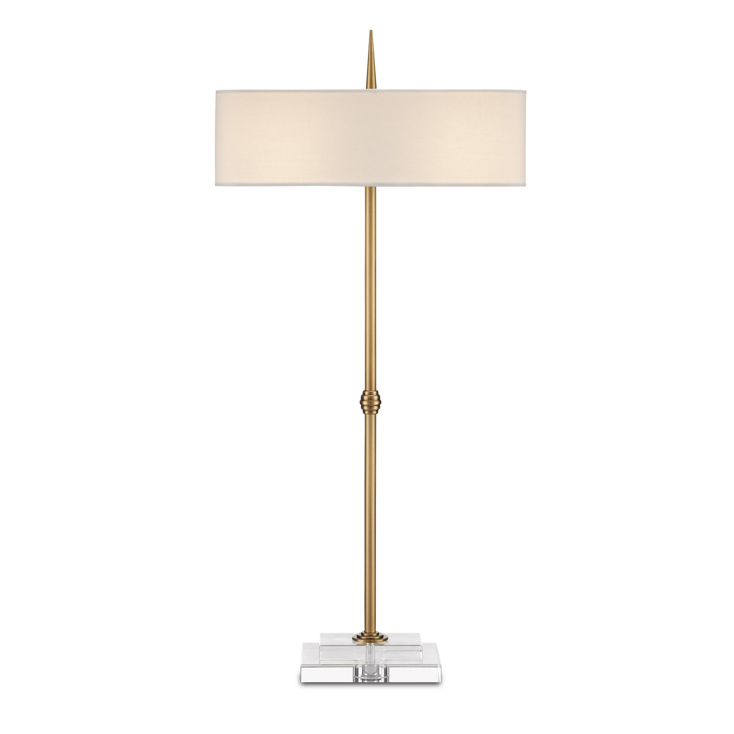 Currey and Company - 6000-0833 - Two Light Table Lamp - Caldwell Collection - Antique Brass/Clear