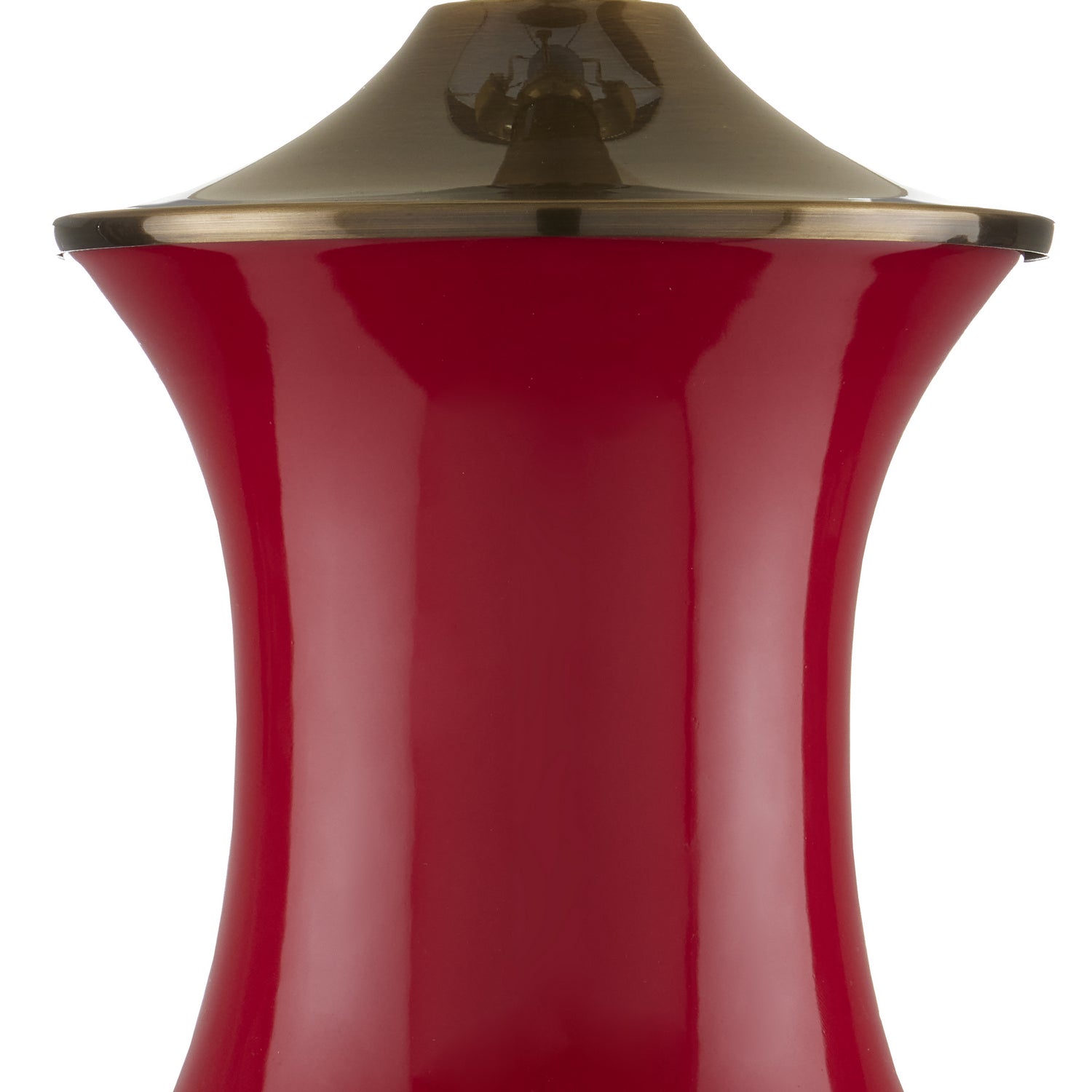 Currey and Company - 6000-0840 - One Light Table Lamp - Lilou Collection - Red/Antique Brass