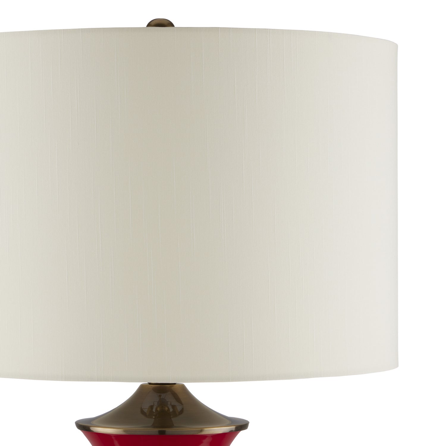 Currey and Company - 6000-0840 - One Light Table Lamp - Lilou Collection - Red/Antique Brass