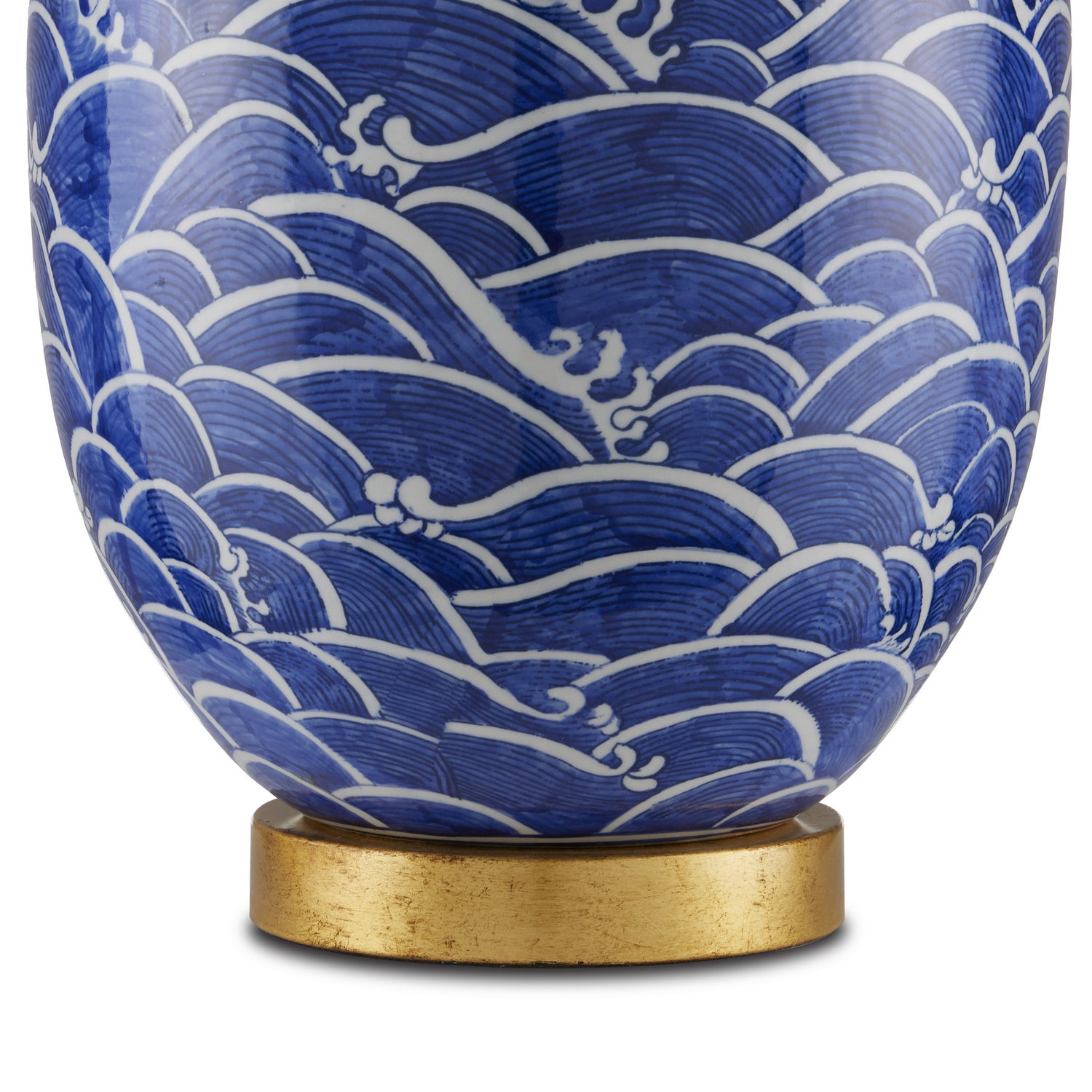 Currey and Company - 6000-0842 - One Light Table Lamp - Nami Blue Table Lamp - Blue/White/Gold Leaf