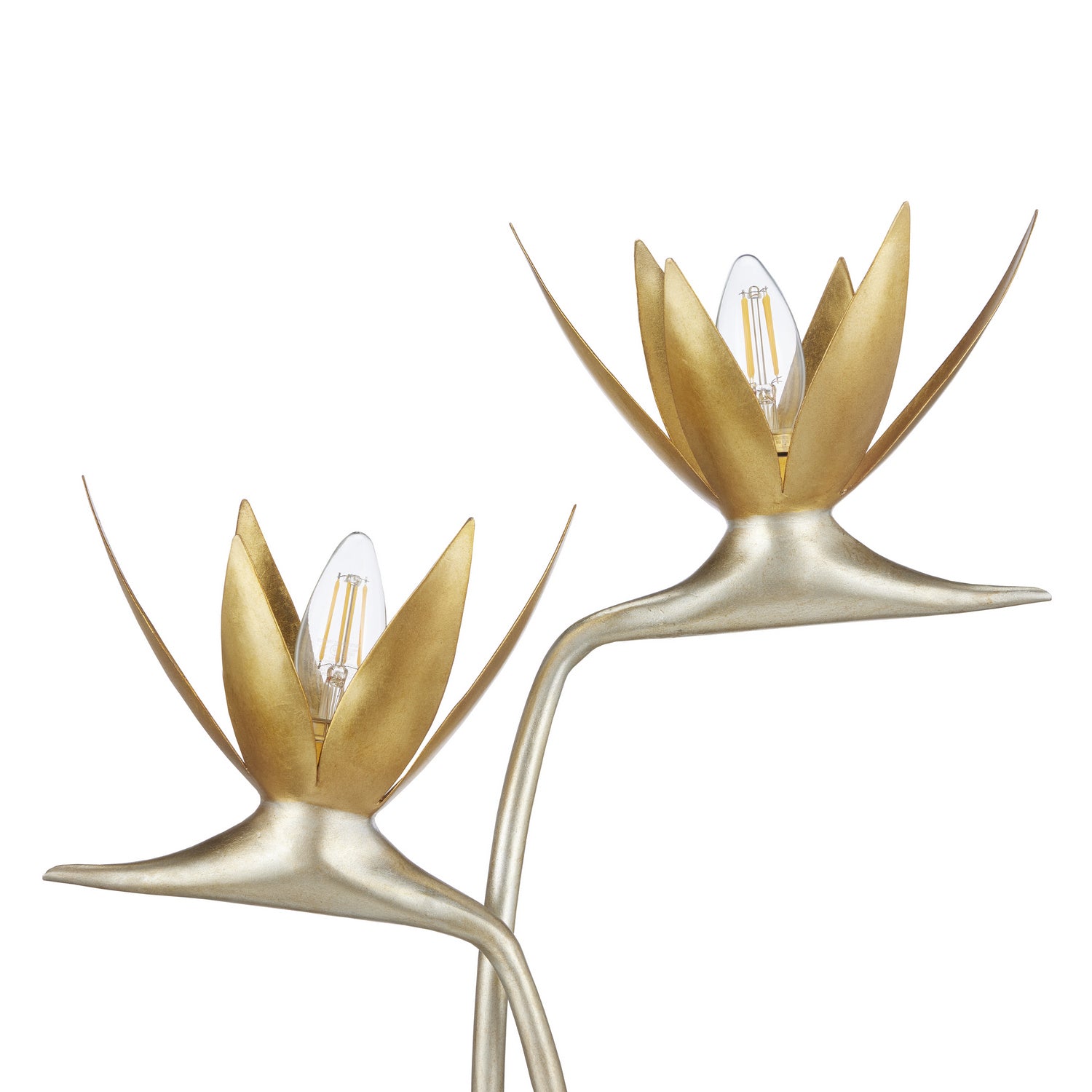 Currey and Company - 6000-0855 - Two Light Table Lamp - Paradiso Collection - Contemporary Silver Leaf/Contemporary Gold Leaf/Abalone Polished Concrete