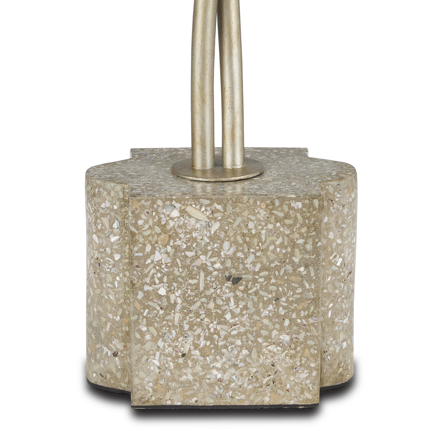 Currey and Company - 6000-0855 - Two Light Table Lamp - Paradiso Collection - Contemporary Silver Leaf/Contemporary Gold Leaf/Abalone Polished Concrete