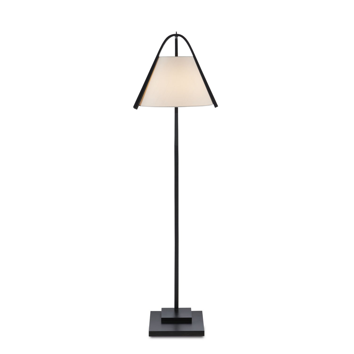 Currey and Company - 8000-0122 - One Light Floor Lamp - Frey Collection - Satin Black/Brushed Brown