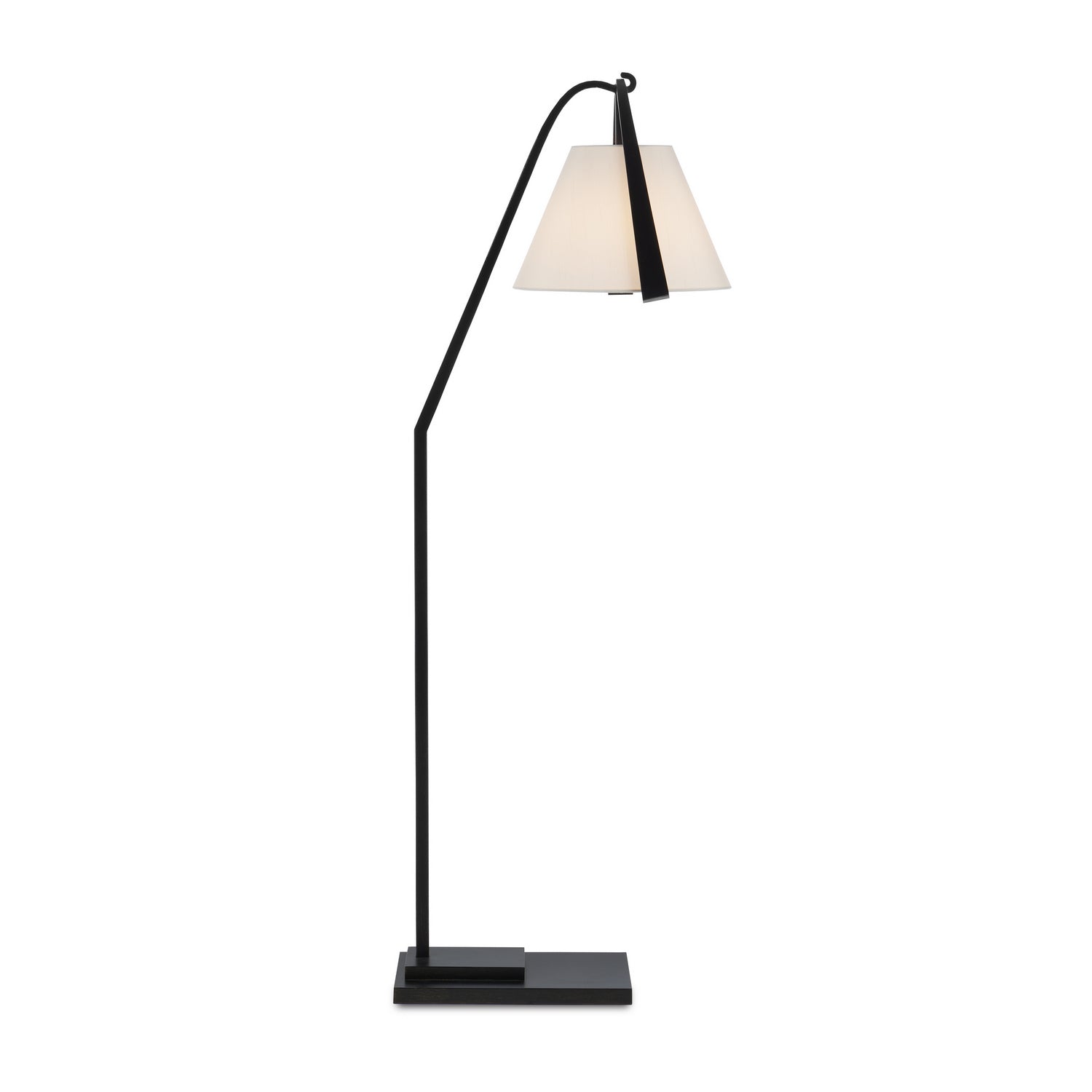 Currey and Company - 8000-0122 - One Light Floor Lamp - Frey Collection - Satin Black/Brushed Brown