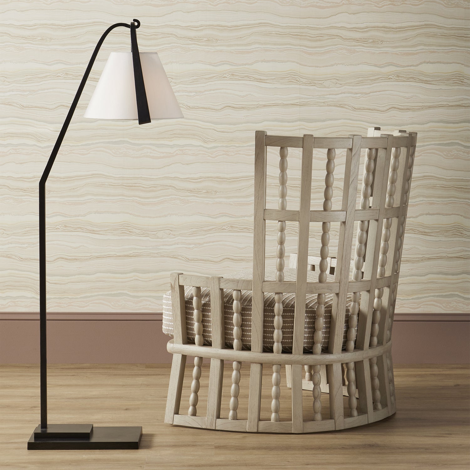 Currey and Company - 8000-0122 - One Light Floor Lamp - Frey Collection - Satin Black/Brushed Brown