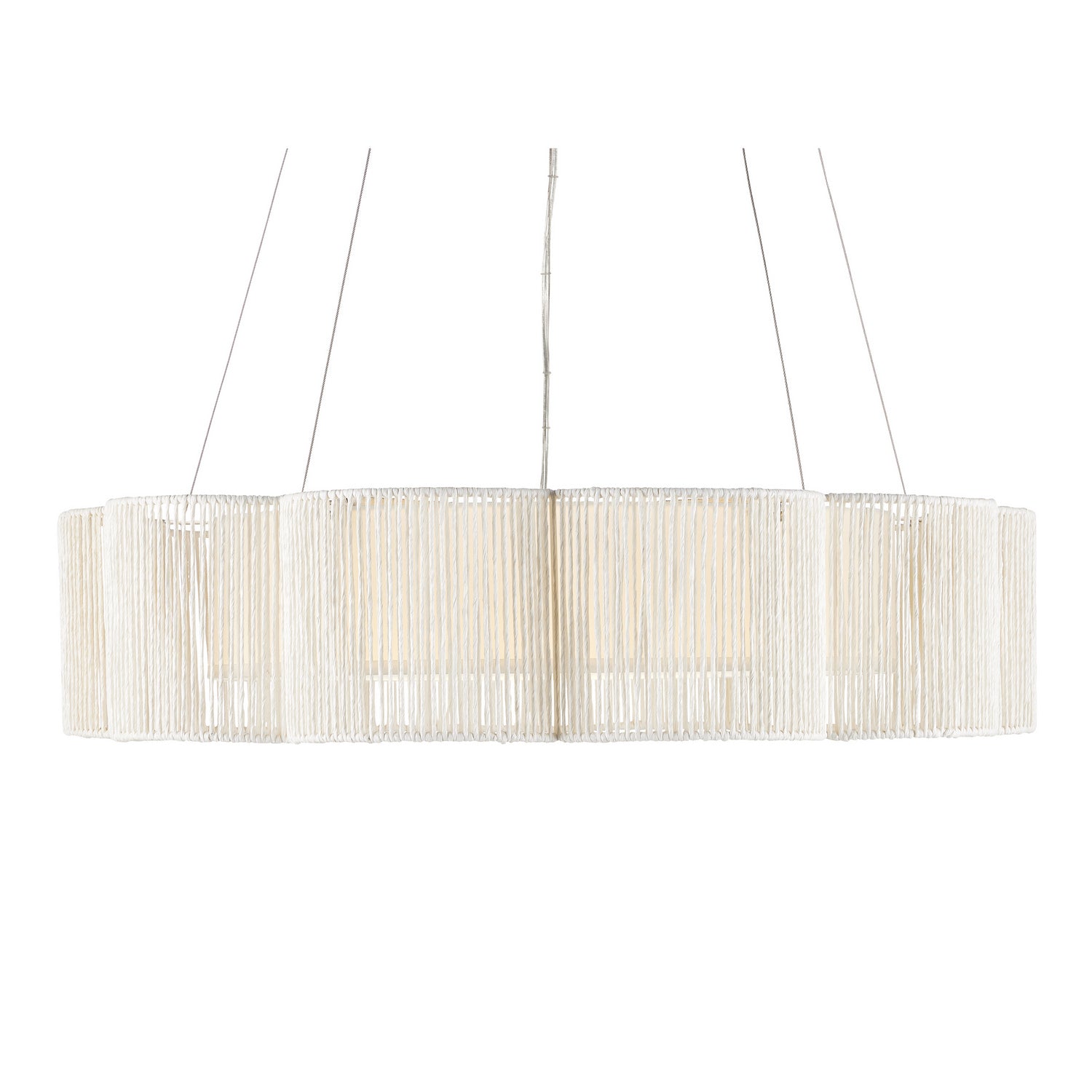 Currey and Company - 9000-0923 - LED Chandelier - Ancroft White Chandelier - White/Contemporary Silver Leaf