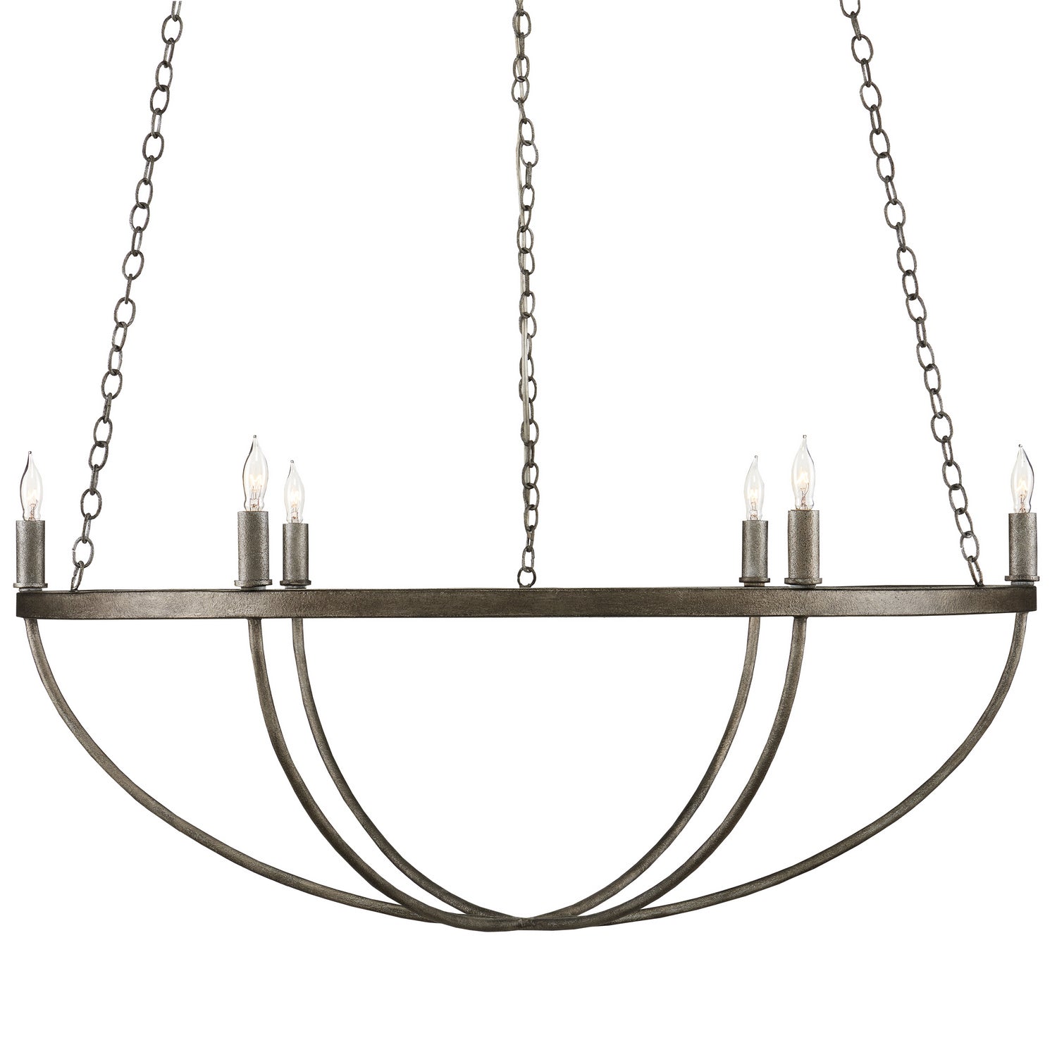 Currey and Company - 9000-0942 - Six Light Chandelier - Quillian Black Chandelier - Light Molé