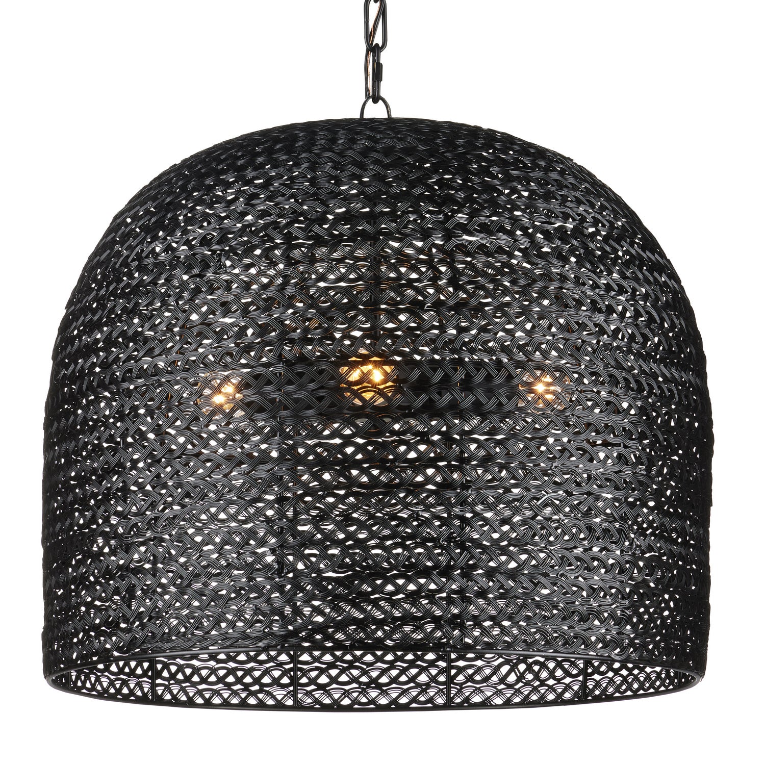 Currey and Company - 9000-0961 - Three Light Pendant - Piero Collection - Satin Black