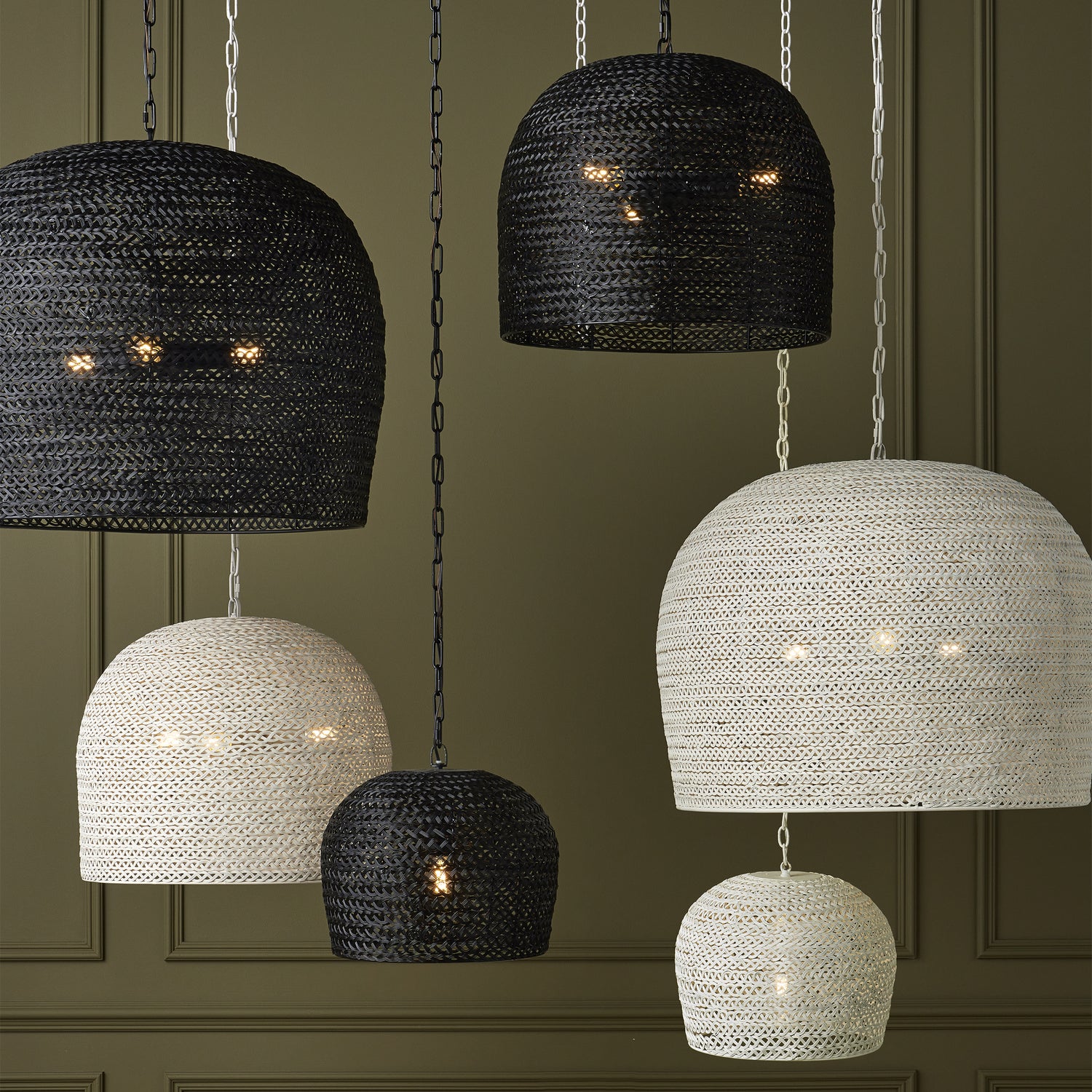 Currey and Company - 9000-0961 - Three Light Pendant - Piero Collection - Satin Black