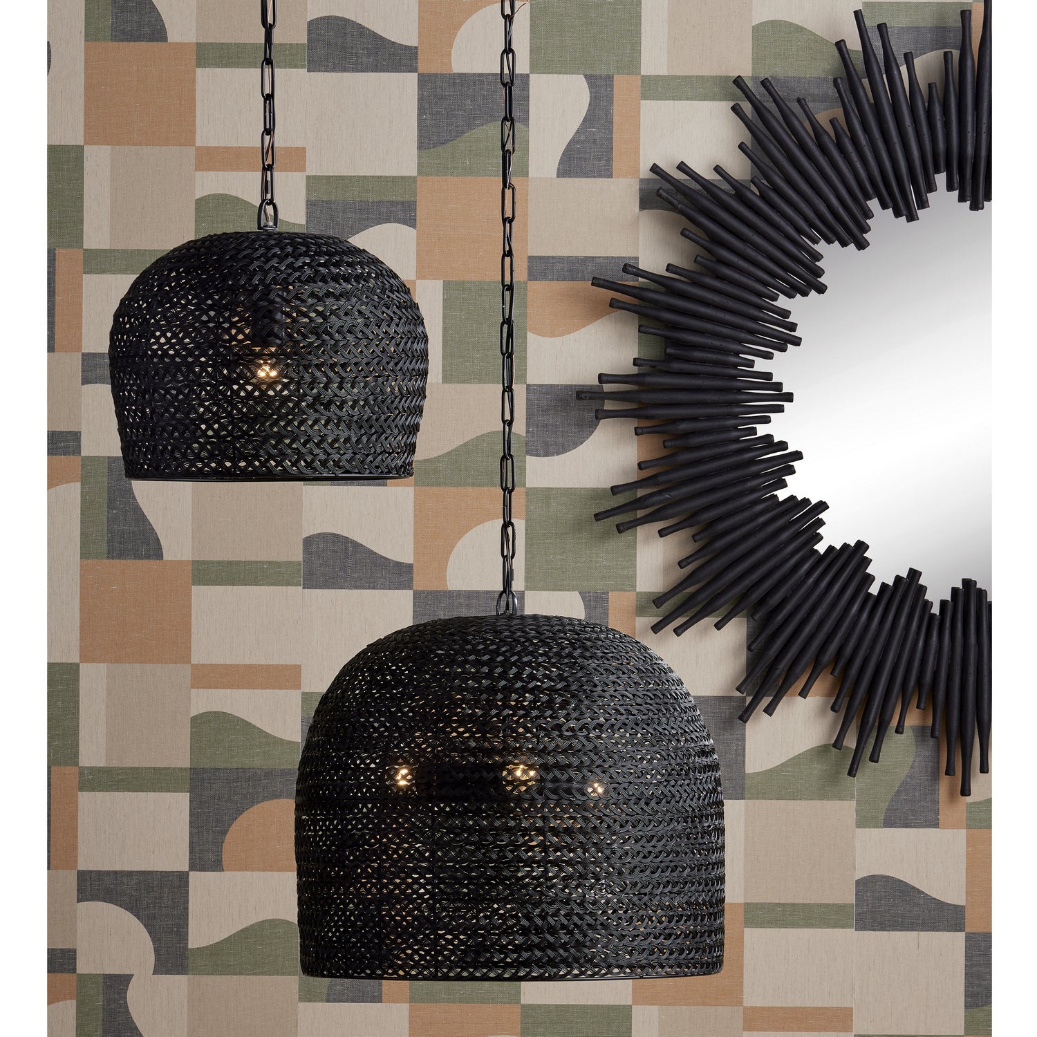 Currey and Company - 9000-0961 - Three Light Pendant - Piero Collection - Satin Black