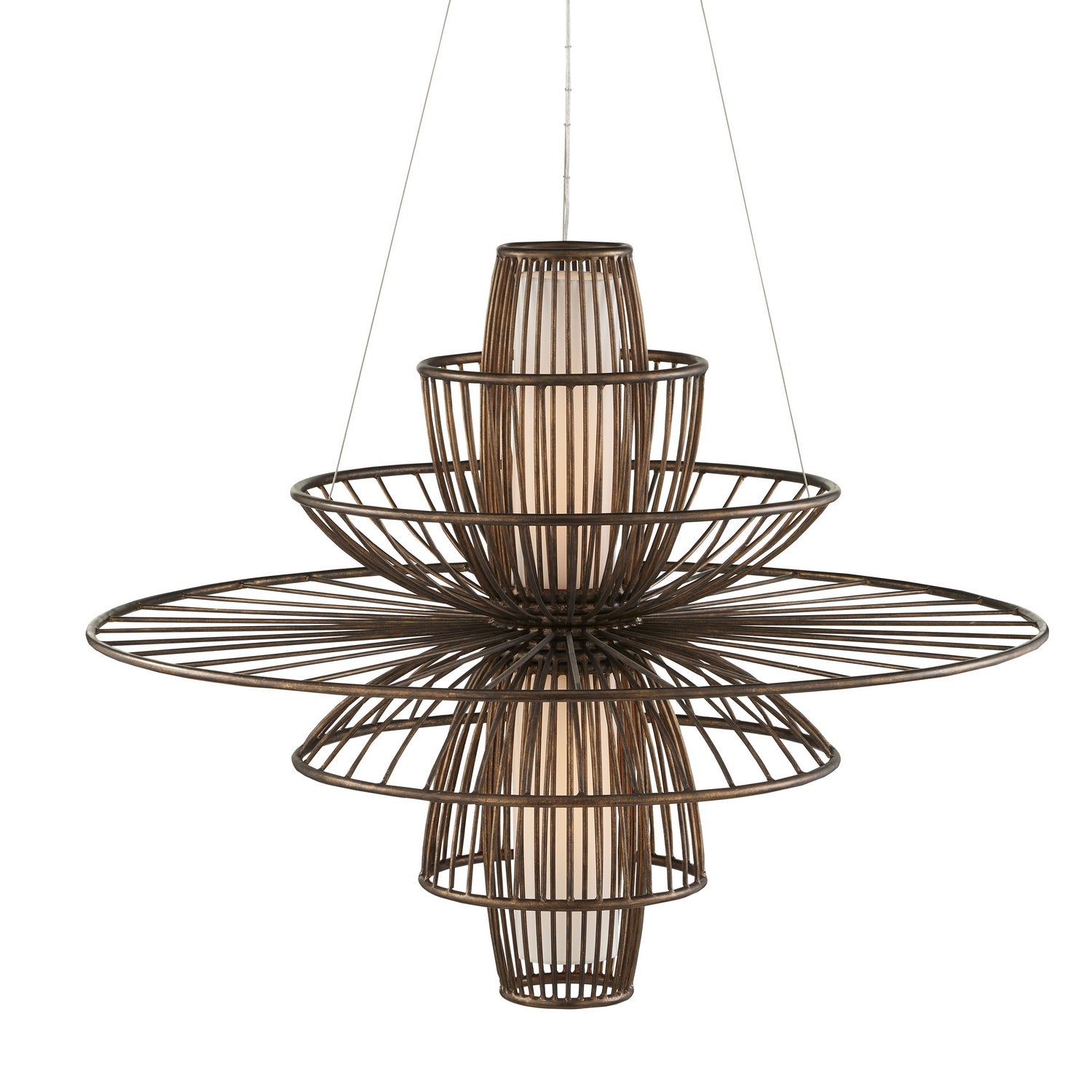 Currey and Company - 9000-0964 - Two Light Chandelier - Benjiro Chandelier - Cupertino/Off-White