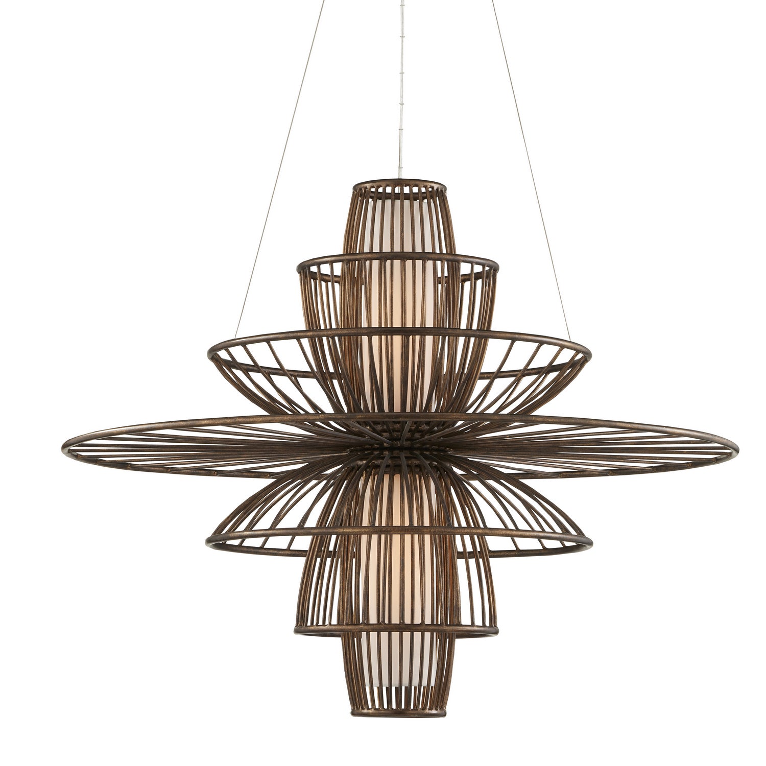 Currey and Company - 9000-0964 - Two Light Chandelier - Benjiro Chandelier - Cupertino/Off-White