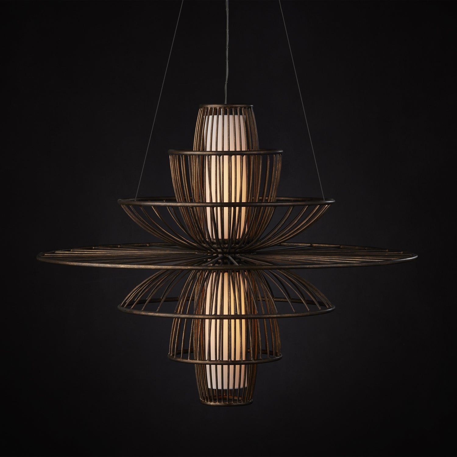 Currey and Company - 9000-0964 - Two Light Chandelier - Benjiro Chandelier - Cupertino/Off-White