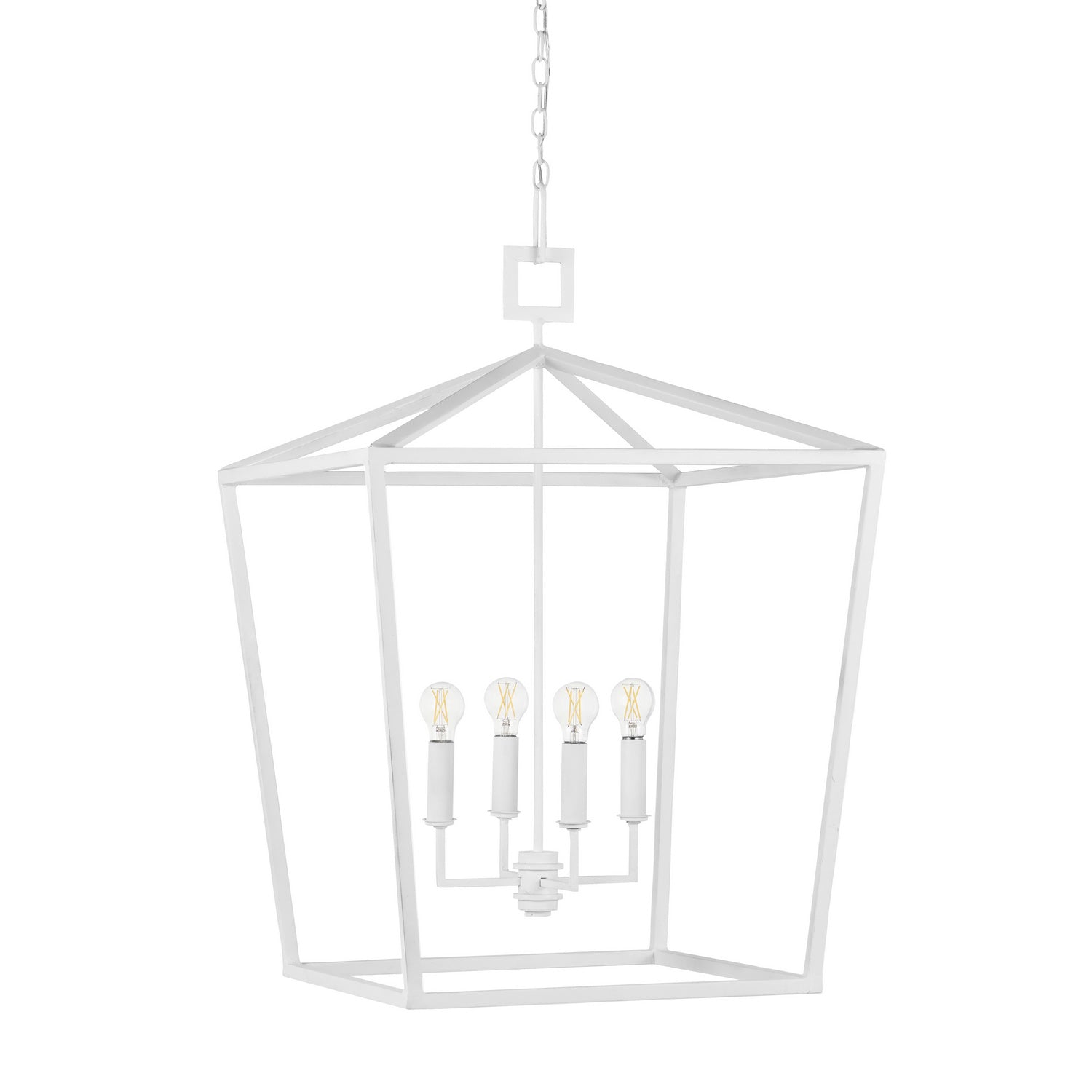 Currey and Company - 9000-0977 - Five Light Chandelier - Denison Collection - Gesso White