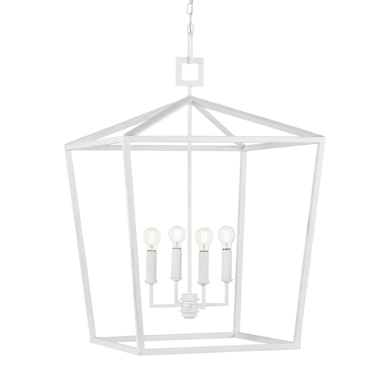 Currey and Company - 9000-0977 - Five Light Chandelier - Denison Collection - Gesso White