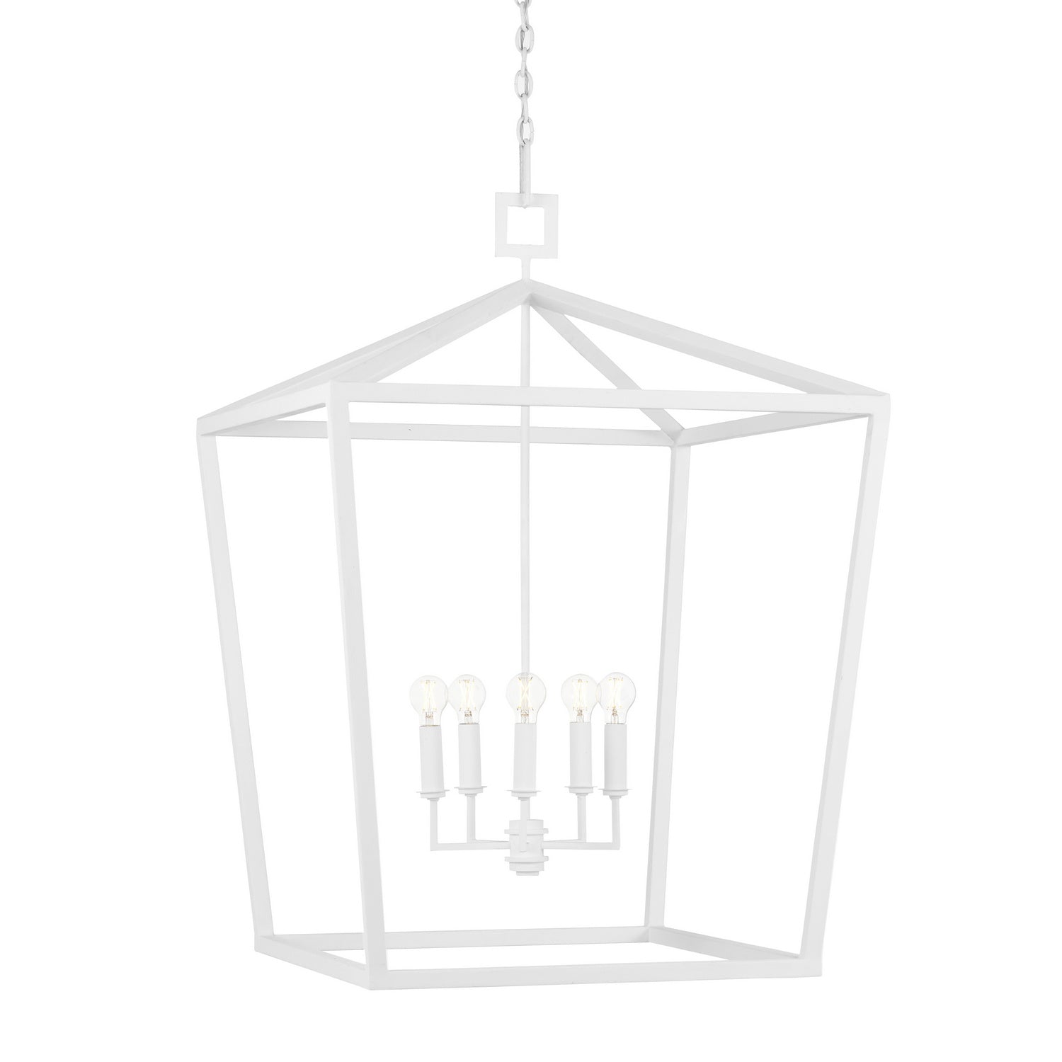 Currey and Company - 9000-0980 - Four Light Chandelier - Denison Collection - Gesso White