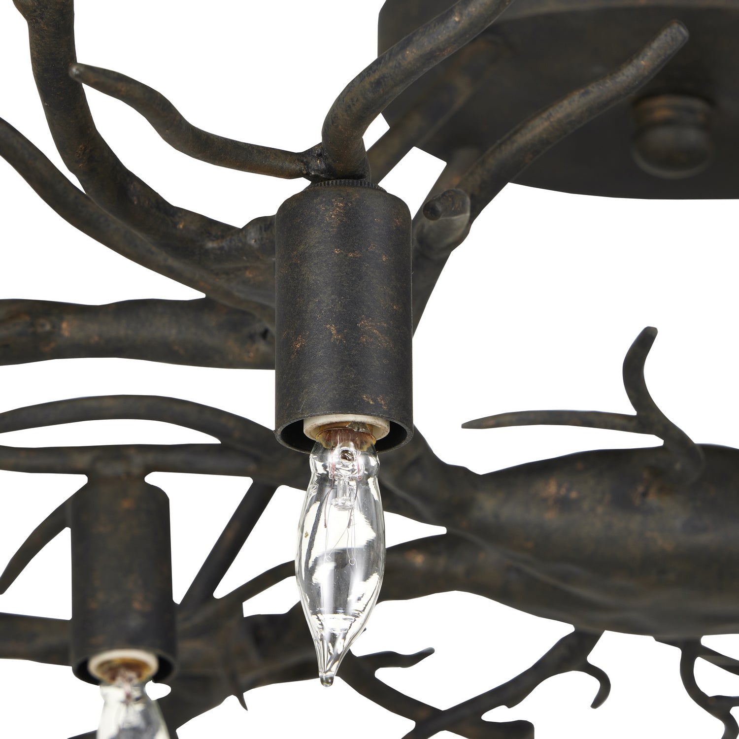 Currey and Company - 9000-0981 - Ten Light Semi-Flush Mount - Rainforest Collection - Rustic Bronze