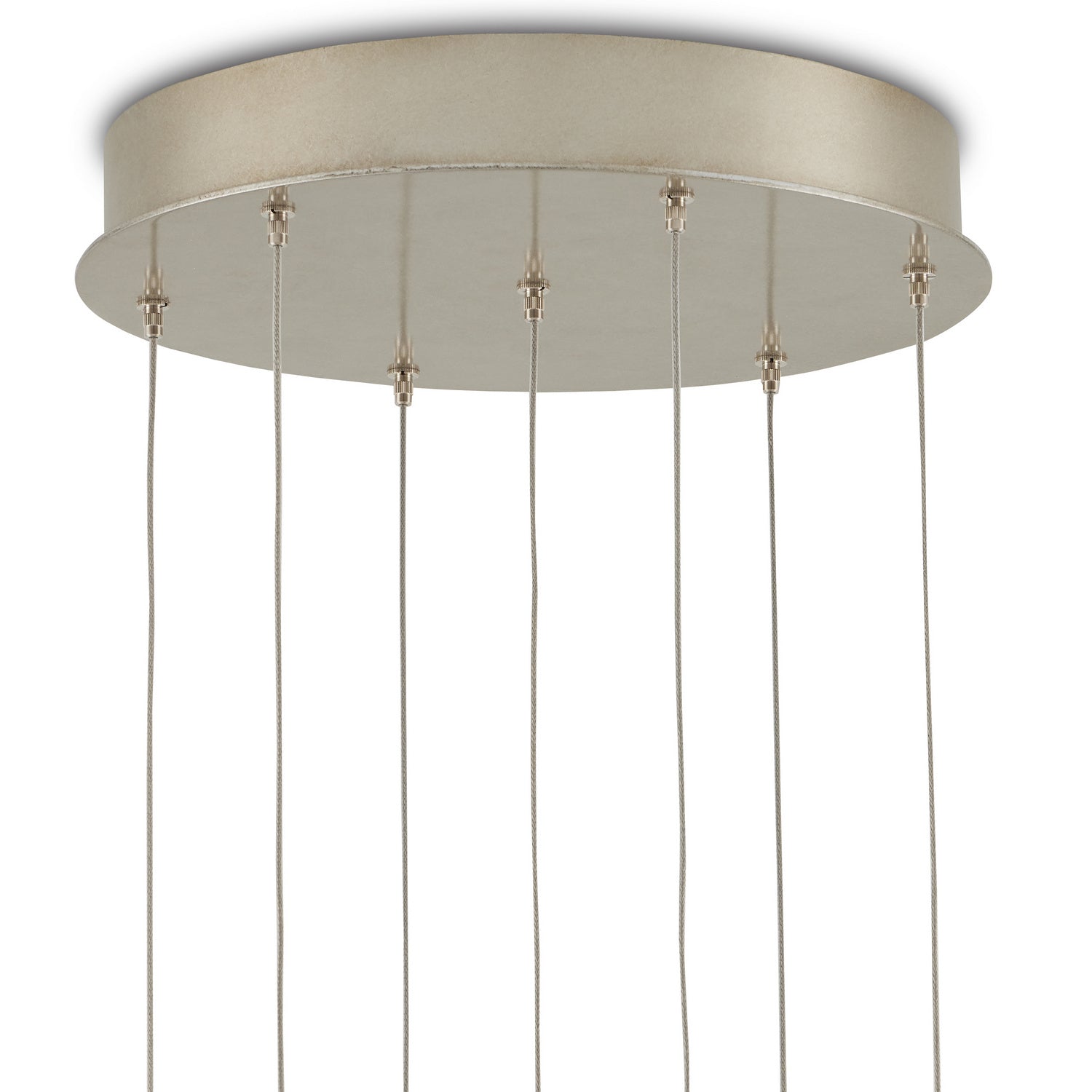 Currey and Company - 9000-1035 - Seven Light Pendant - Glace Collection - White/Antique Brass