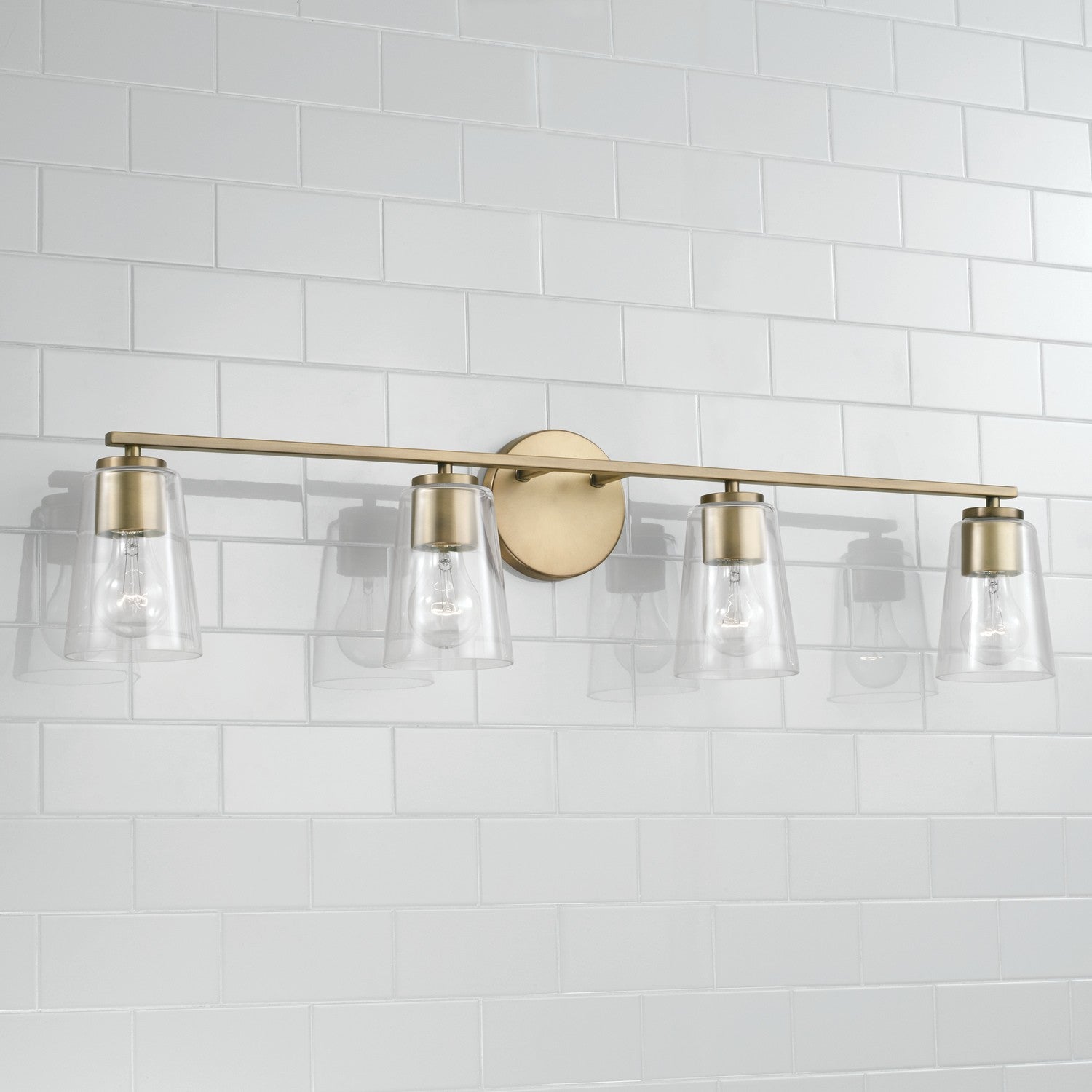 Capital Lighting - 148641AD-537 - Four Light Vanity - Portman - Aged Brass