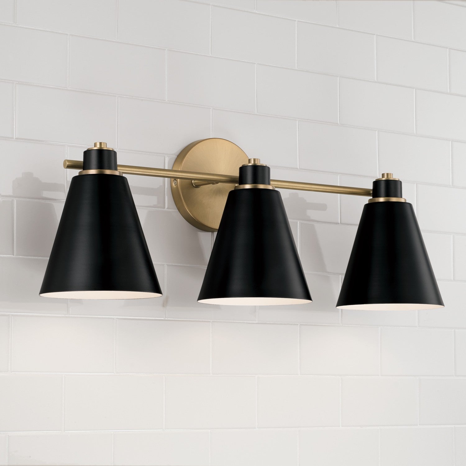 Capital Lighting - 150131AB - Three Light Vanity - Bradley - Aged Brass and Black
