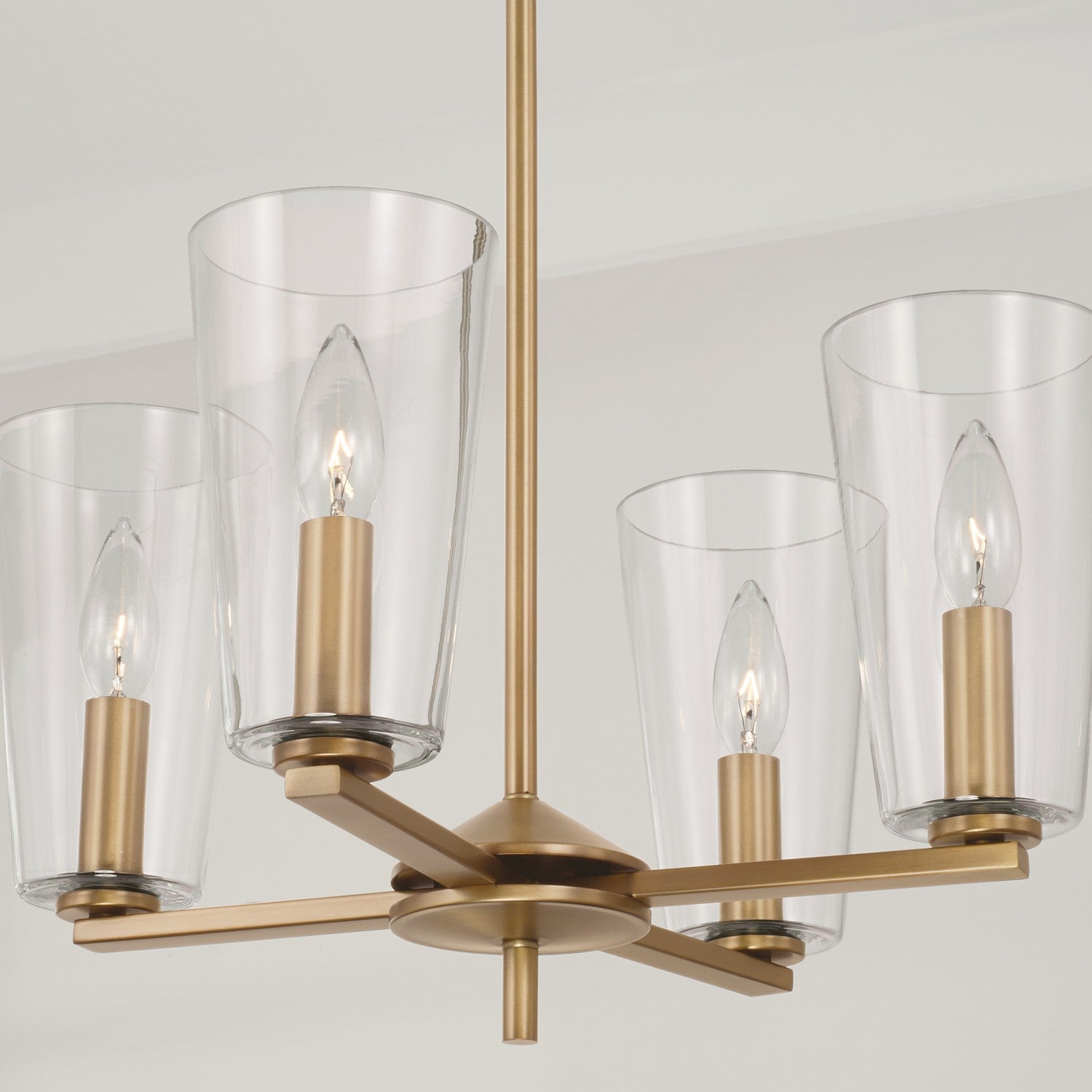 Capital Lighting - 348641AD-538 - Four Light Pendant - Portman - Aged Brass