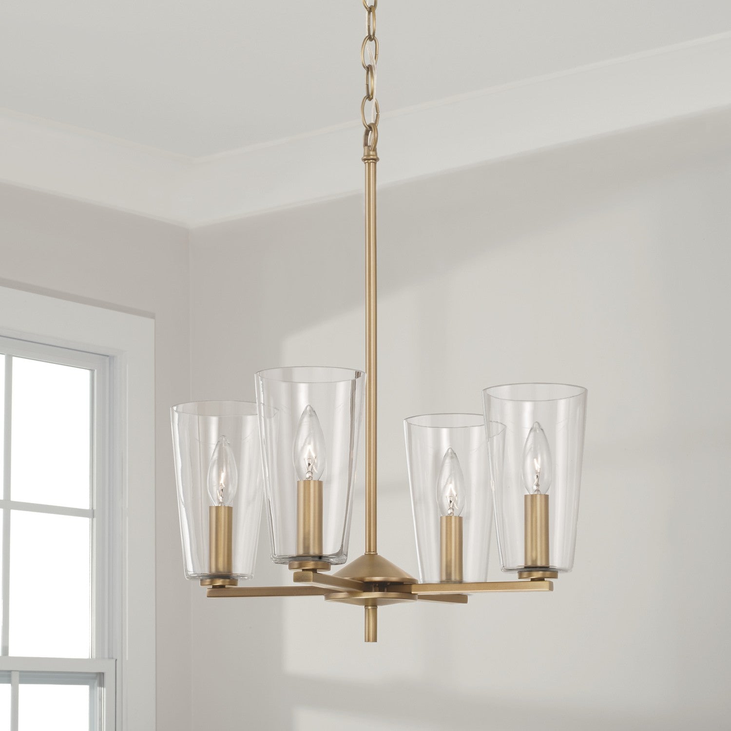 Capital Lighting - 348641AD-538 - Four Light Pendant - Portman - Aged Brass