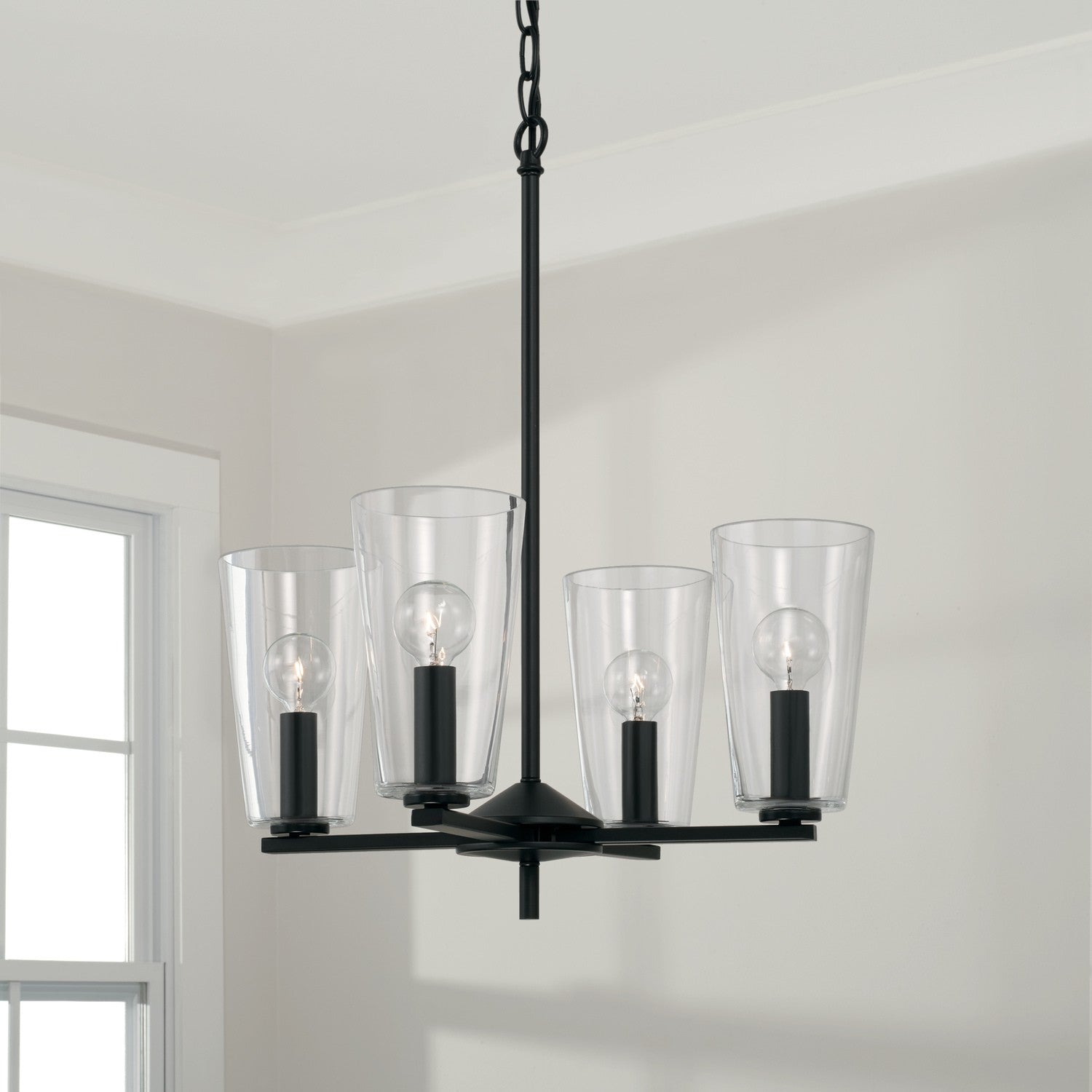Capital Lighting - 348641MB-538 - Four Light Pendant - Portman - Matte Black