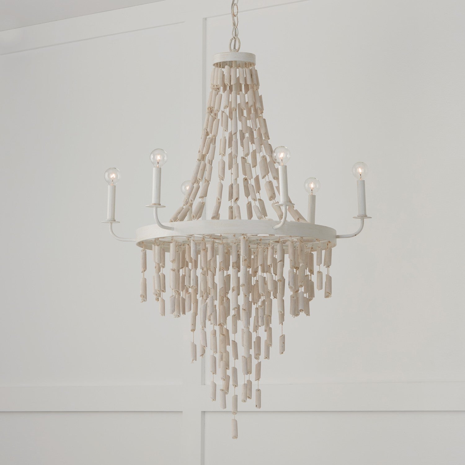 Capital Lighting - 447761OW - Six Light Chandelier - Carissa - Organic White